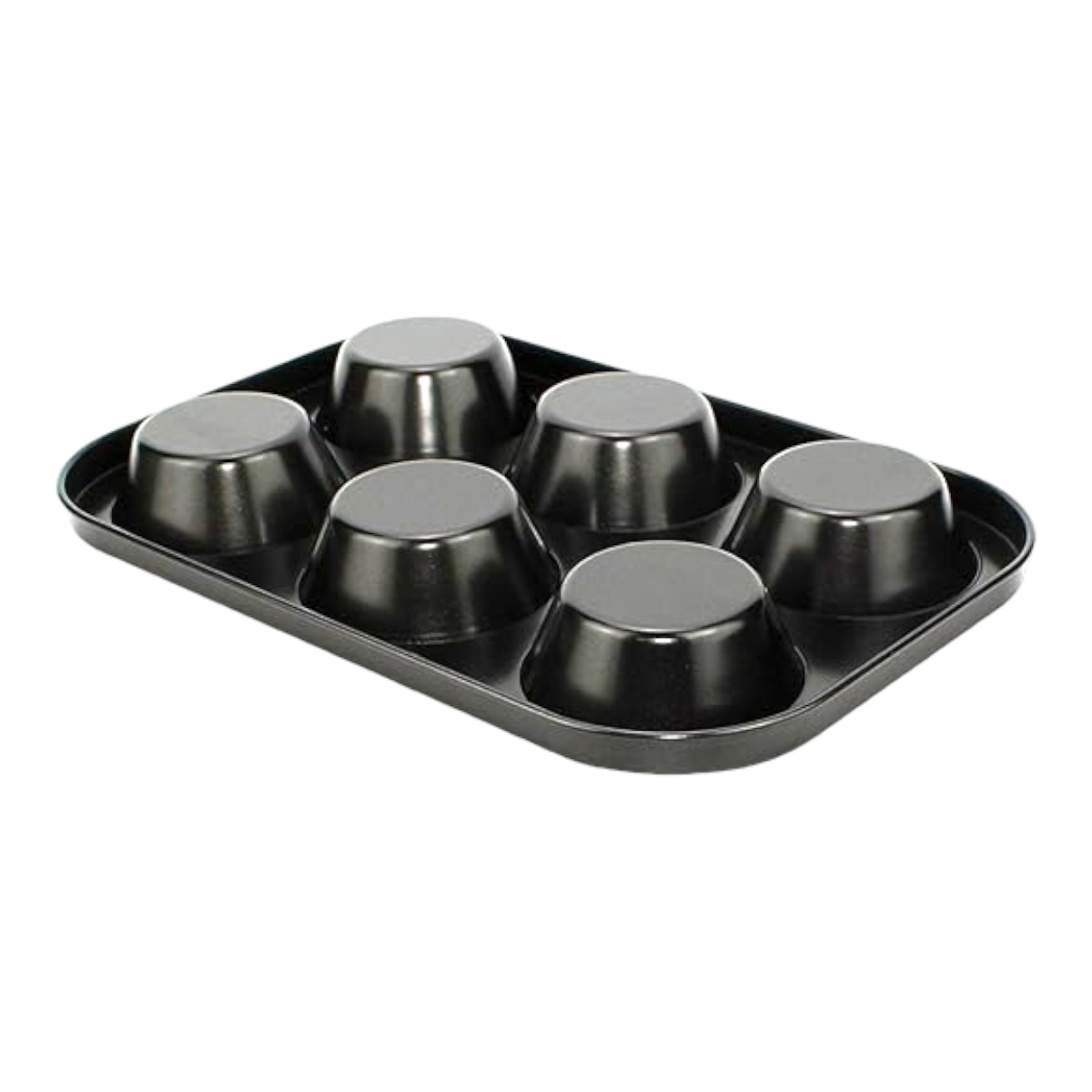 TK Molde de Horno para Magdalenas, muffins y Cupcakes Bandeja antiadherente de 6 Cavidades Acero al Carbono