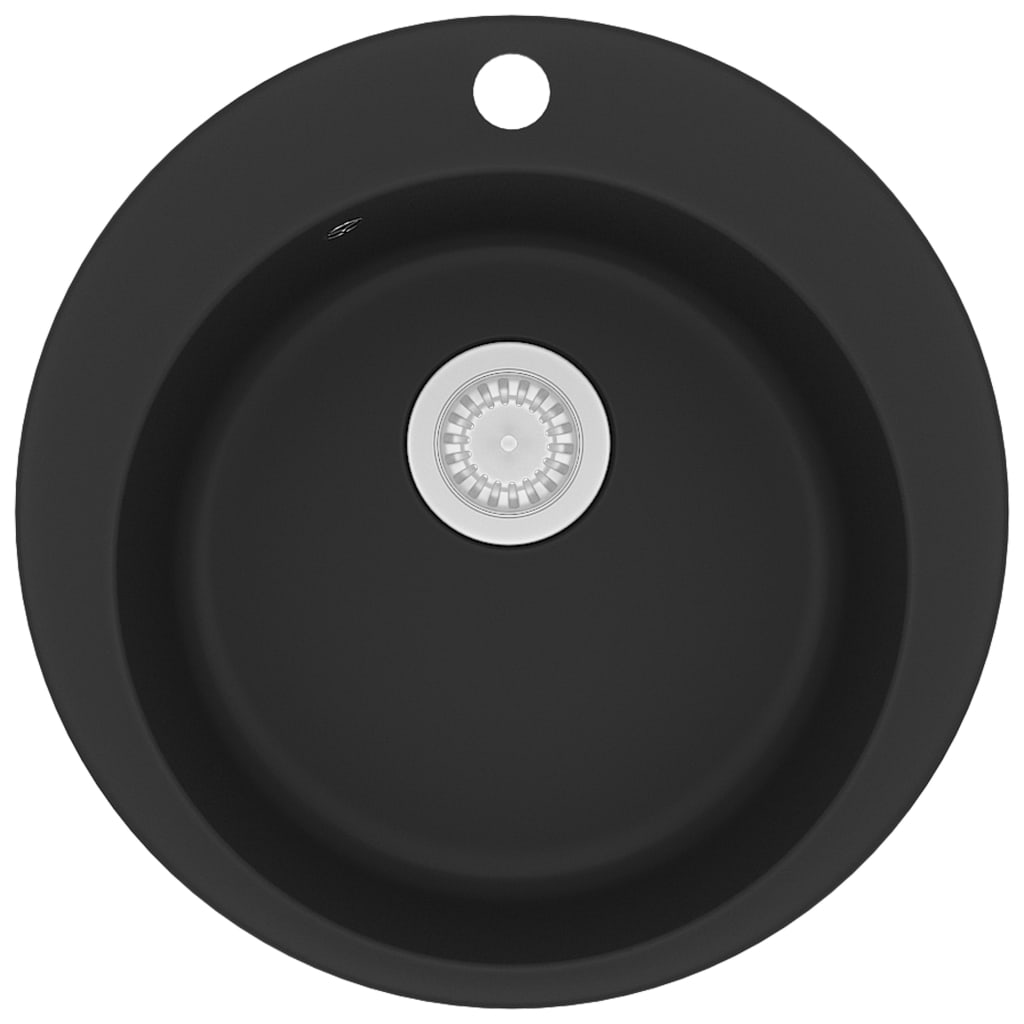 vidaXL Fregadero de Cocina de Granito con un Seno Redondo Lavabo Grifos Color Beige,  Blanco,  Gris y mas
