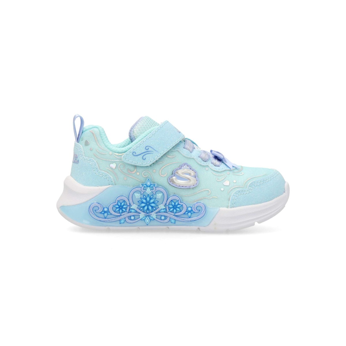 Skechers - Zapatillas S-Lights Lil Princess Steps para niña con luces LED, cierre adaptable y malla brillante de la colección Magical