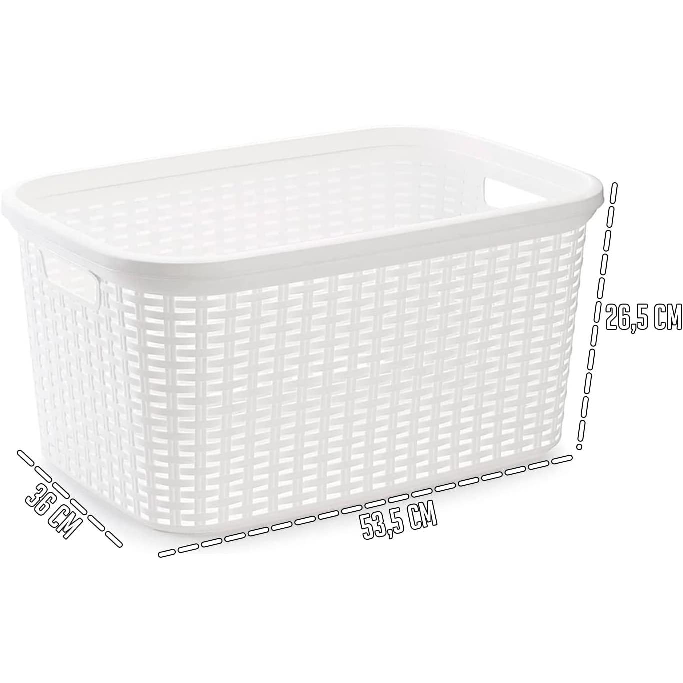 C.A | Cesto de Rattan Rectangular Mimbre 35L y 60L | Elegante y Duradero | Ideal para Baño, Lavandería y Dormitorio