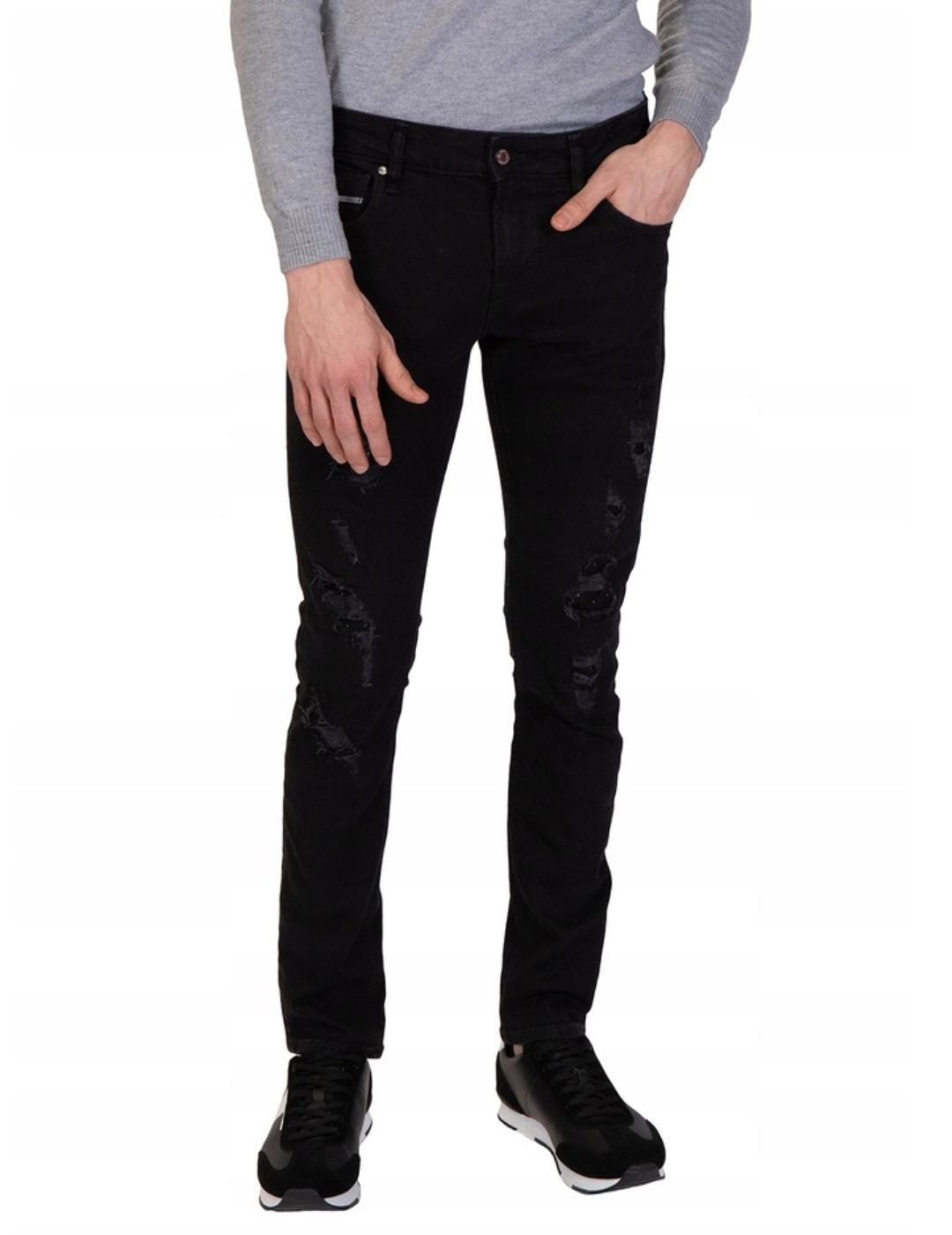 Pantalón vaquero Guess Miami negro skinny para hombre