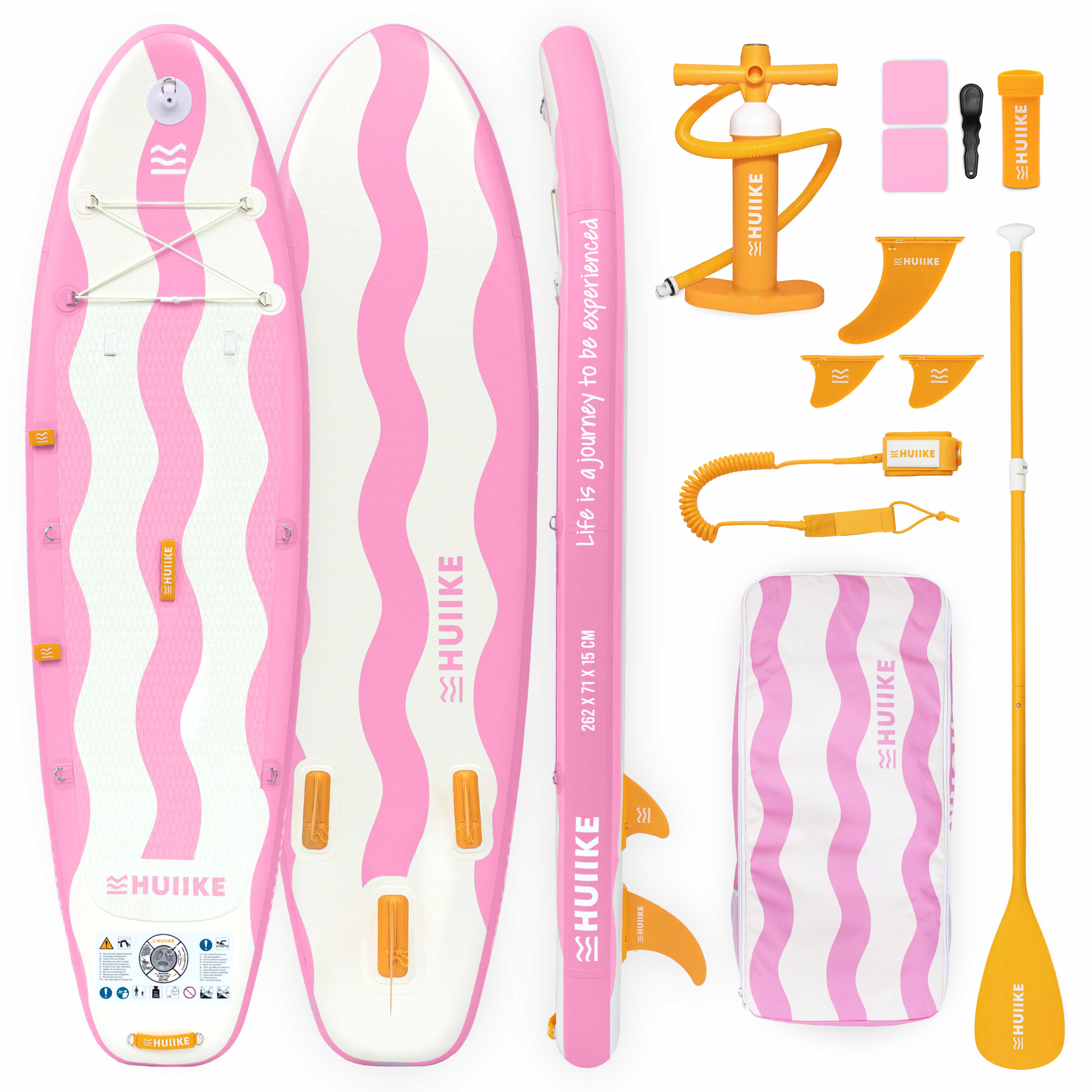 HUIIKE Tabla Paddle Surf Hinchable para Niños 8’7” con Accesorios Incluidos, Remo, Quillas, Inflador. Stand Up Paddle Board Gran Estabilidad y Resistencia. 262 x 71 x 15 cm, Soporta hasta 80 kg