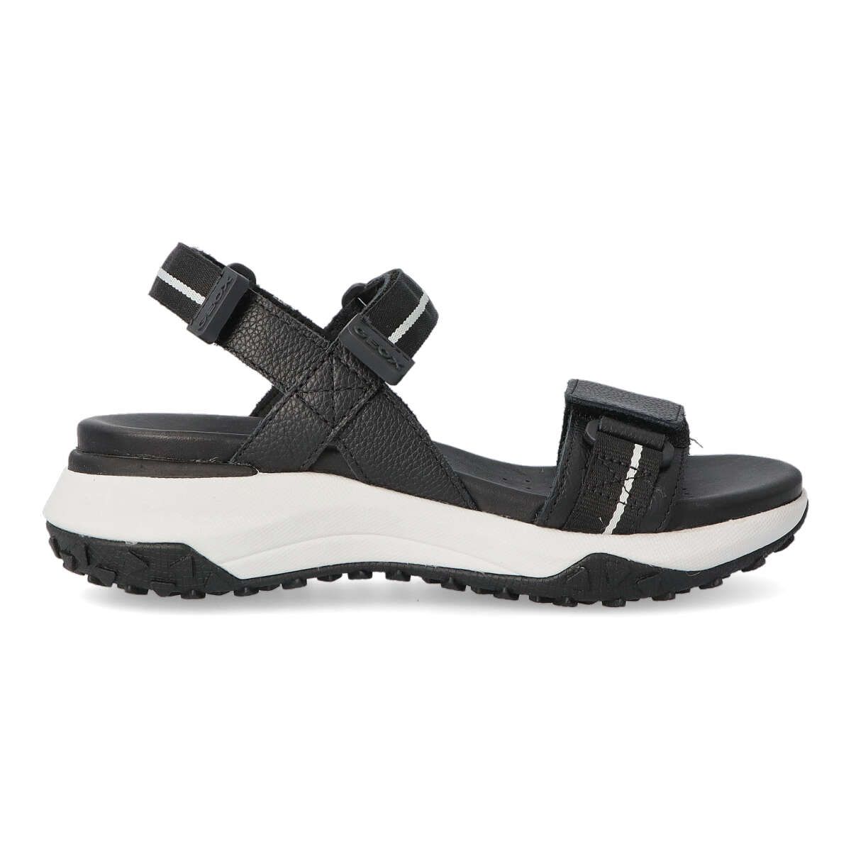 Geox - Sandalias californianas casual sport para mujer, cómodas y transpirables de piel y textil con suela antideslizante Sorapis + Grip blanco