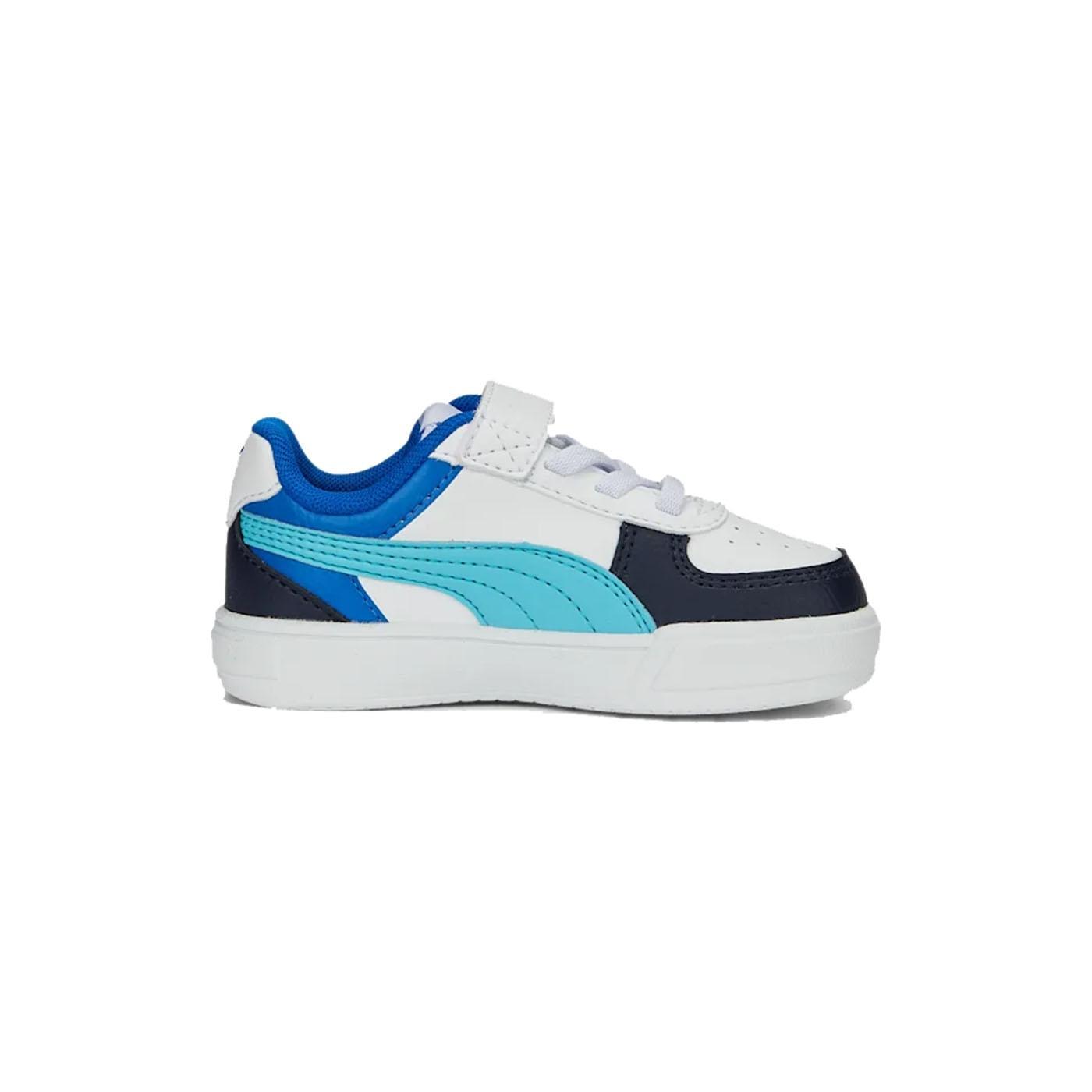 Puma Zapatilla Infantil Caven Block Azules de Piel Sintética con Cierre Elástico y Velcro