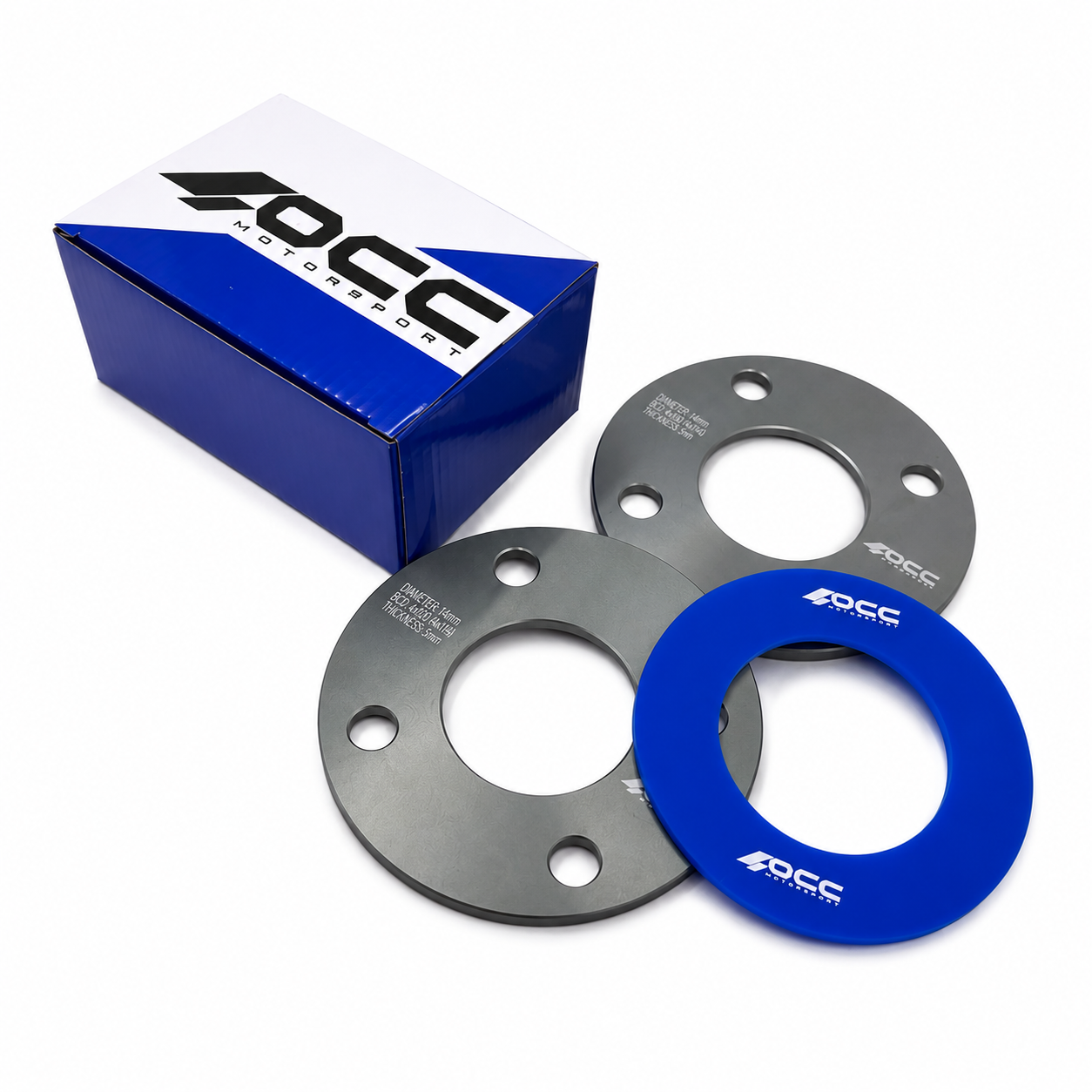 SEPARADORES OCCMOTORSPORT ANCHO:5MM PCD:4X108 BUJE:63,4