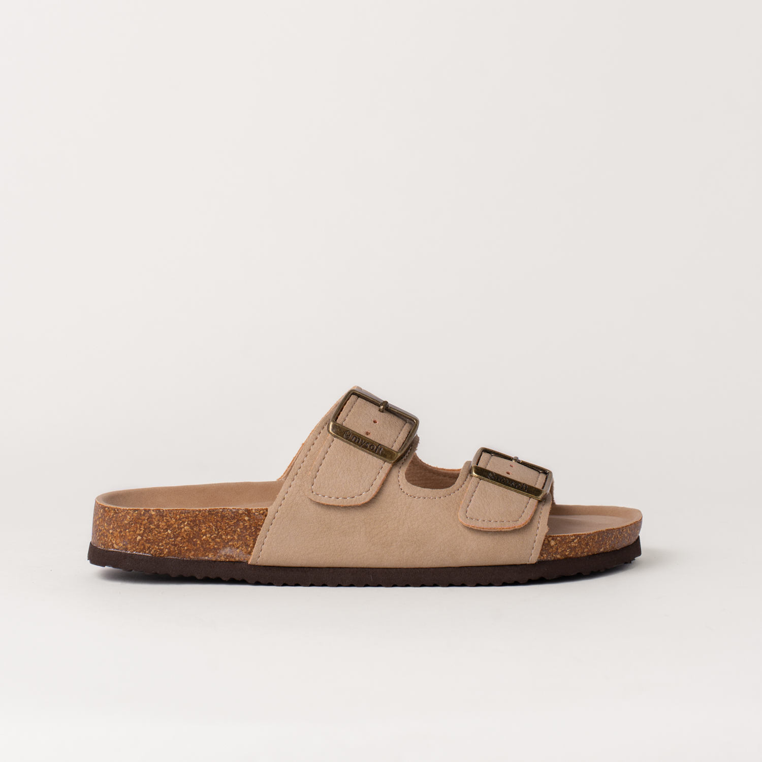 Mysoft 25M075 Sandalias planas de mujer doble hebilla