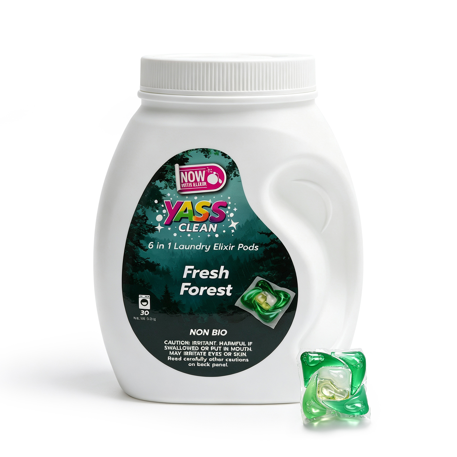 Cápsulas Detergente 6 en 1 | 30 Unid | Limpieza Profunda con Aroma de Larga Duración | Pack 4 Fragancias (Marina, Sakura, Bosque Fresco, Lavanda) | Fácil y Sin Complicaciones