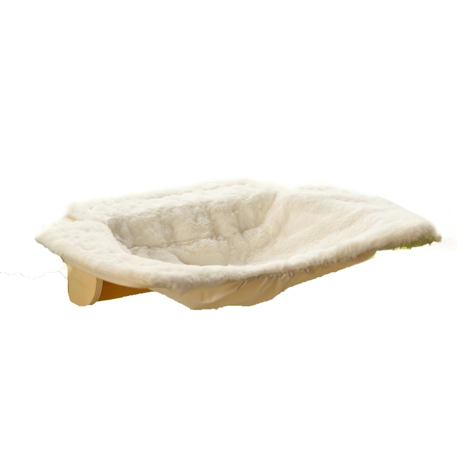 Cama Ventana para Gatos 23" con 3 Ventosas – Hamaca de Madera para Gatos de Interior hasta 10 kg – Con Cojín Extraíble y Lavable, Escalera y Rascador Incorporado – Perfecta para Tomar el Sol y Observar el Exterior