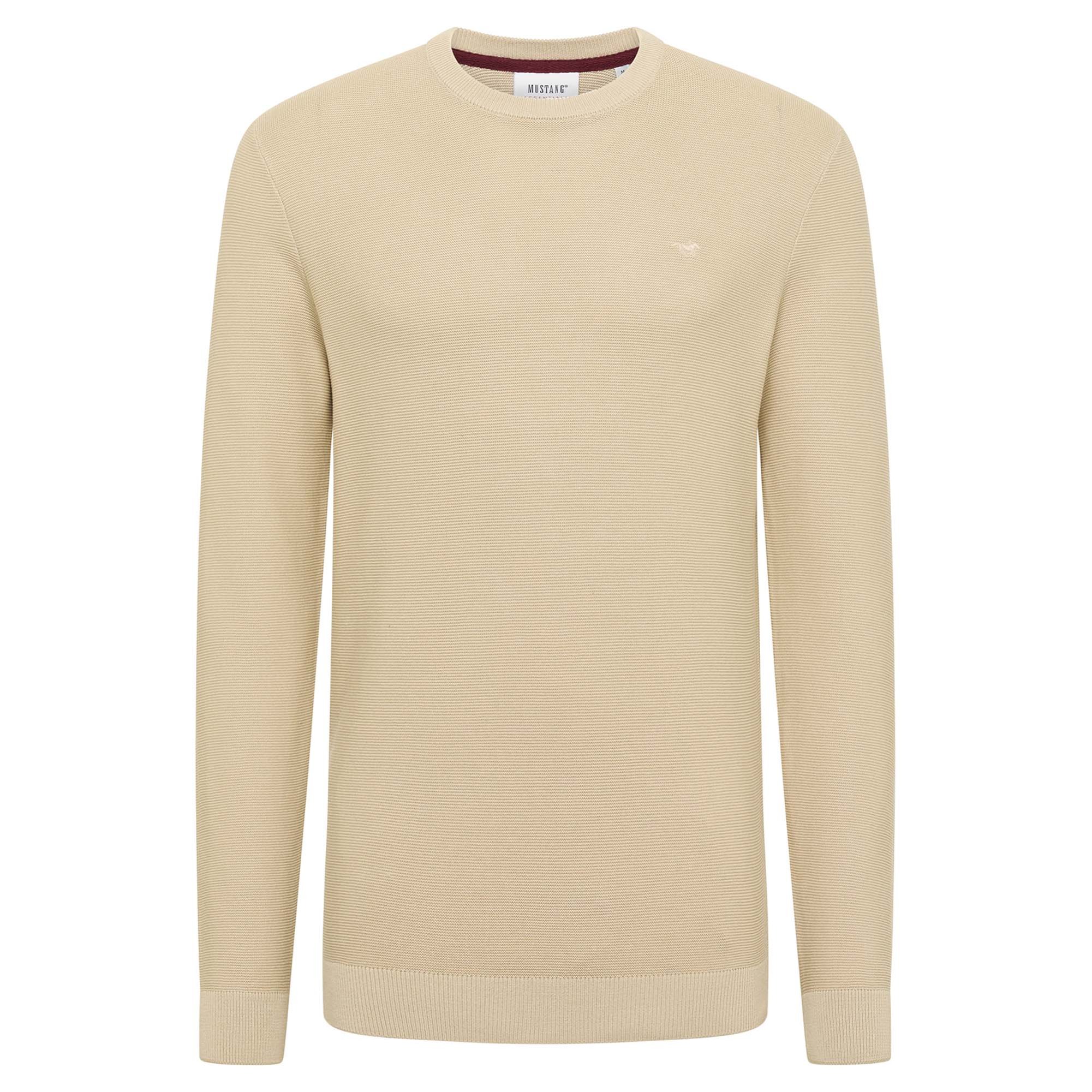 MUSTANG Jersey de hombre - Elliot, punto fino, algodón, cuello redondo, liso Style Elliot