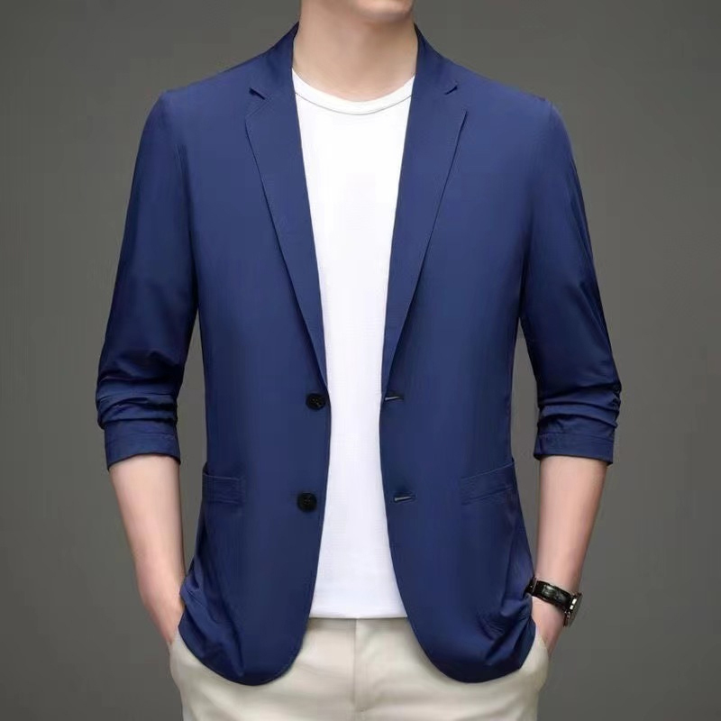 TK Traje De Hombre Gentleman De Algodón De Alta Calidad Talla M-7XL Moda Masculina Ropa De Trabajo Formal Coreano Casual