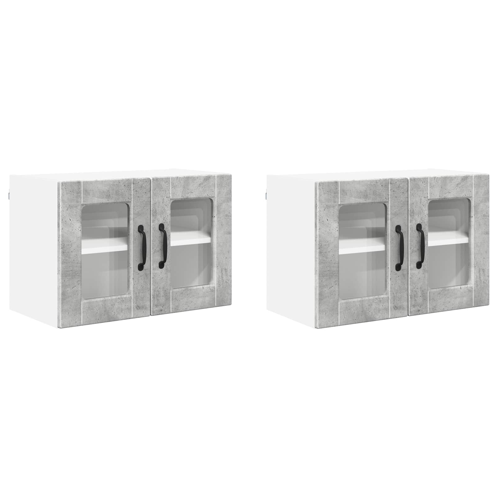 vidaXL Armario de vidrio para pared PORTO 2 uds. Madera de ingeniería 60 x 31 x 40 cm Multicolor