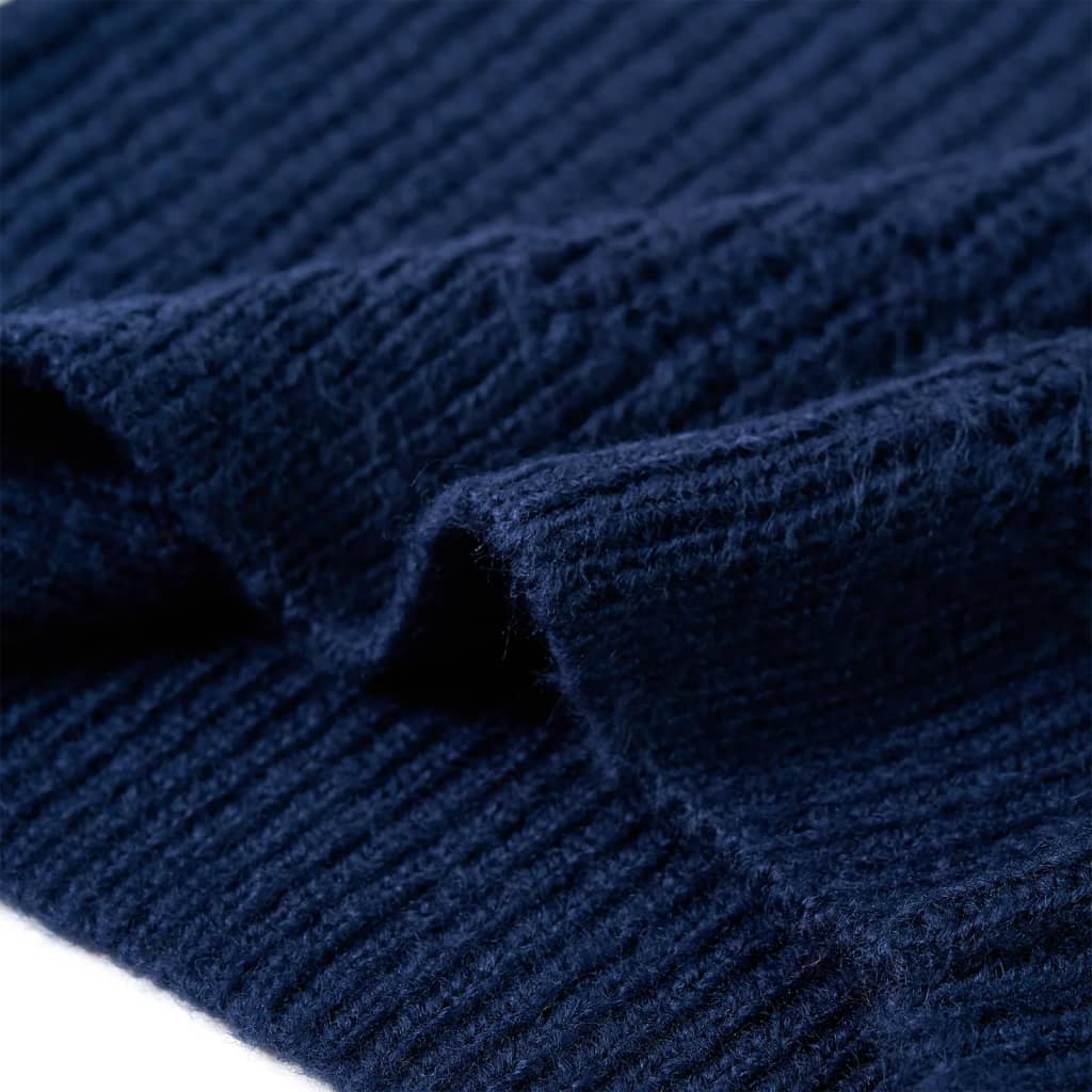 Jersey de Punto para Niños Suéter Infantil Ropa con Manga Larga Azul Marino