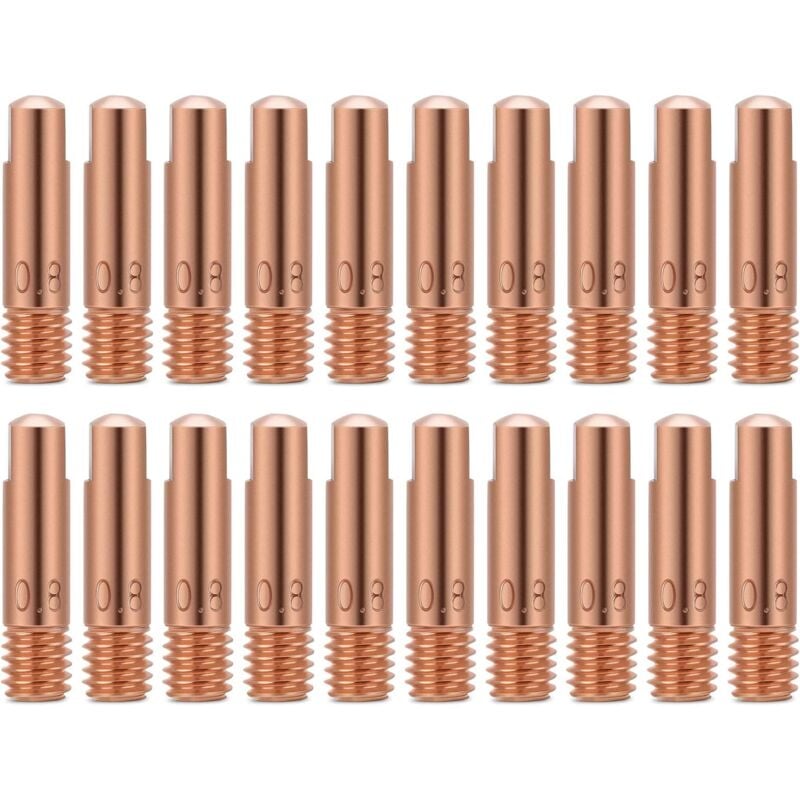 Punta de contacto de soldadura MIG, 20 puntas de cobre para antorchas 15AK