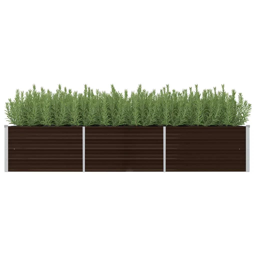 vidaXL Arriate de jardín de acero galvanizado marrón dimensiones 240 x 80 x 45 cm,  320 x 80 x 77 cm,  320 x 80 x 45 cm y mas