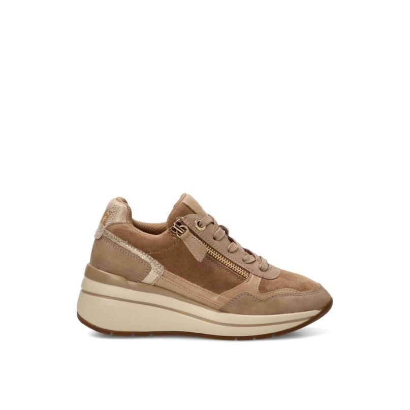 Zapatillas Casual Xti - Mujer - Cuña Media - Modelo 146169 - Color Beige