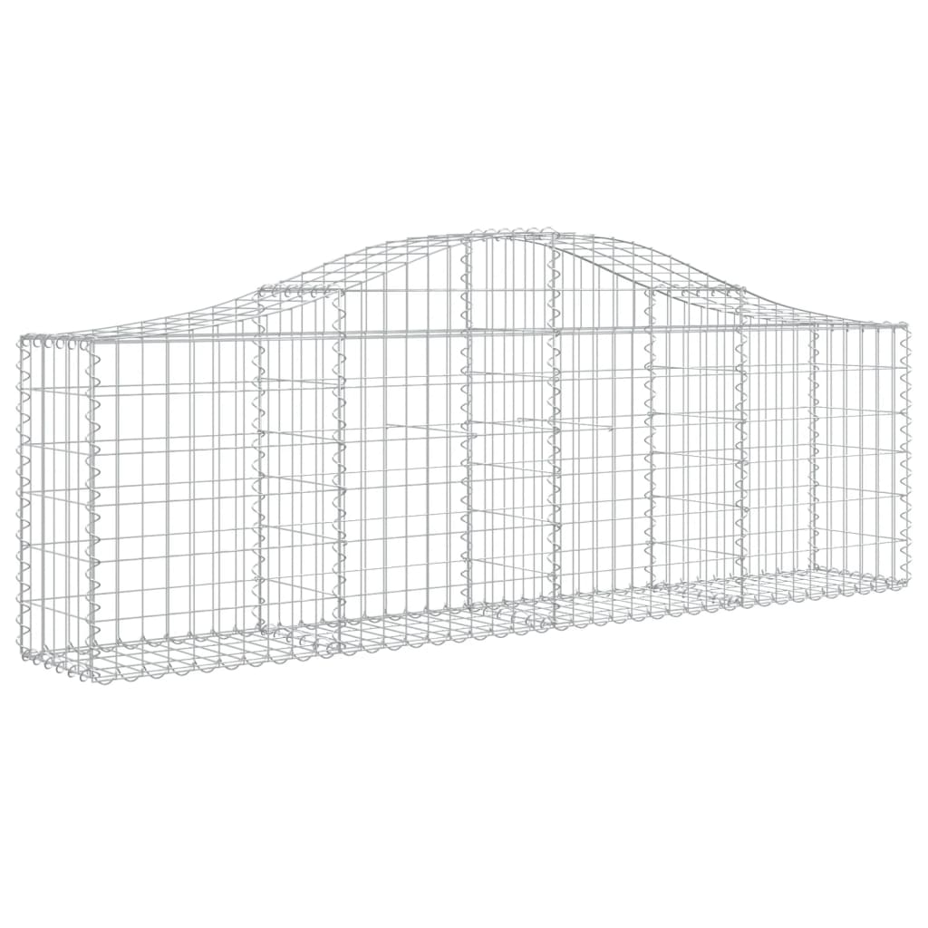 vidaXL Cestas gaviones 3 uds forma de arco hierro 200x30x60/80 cm