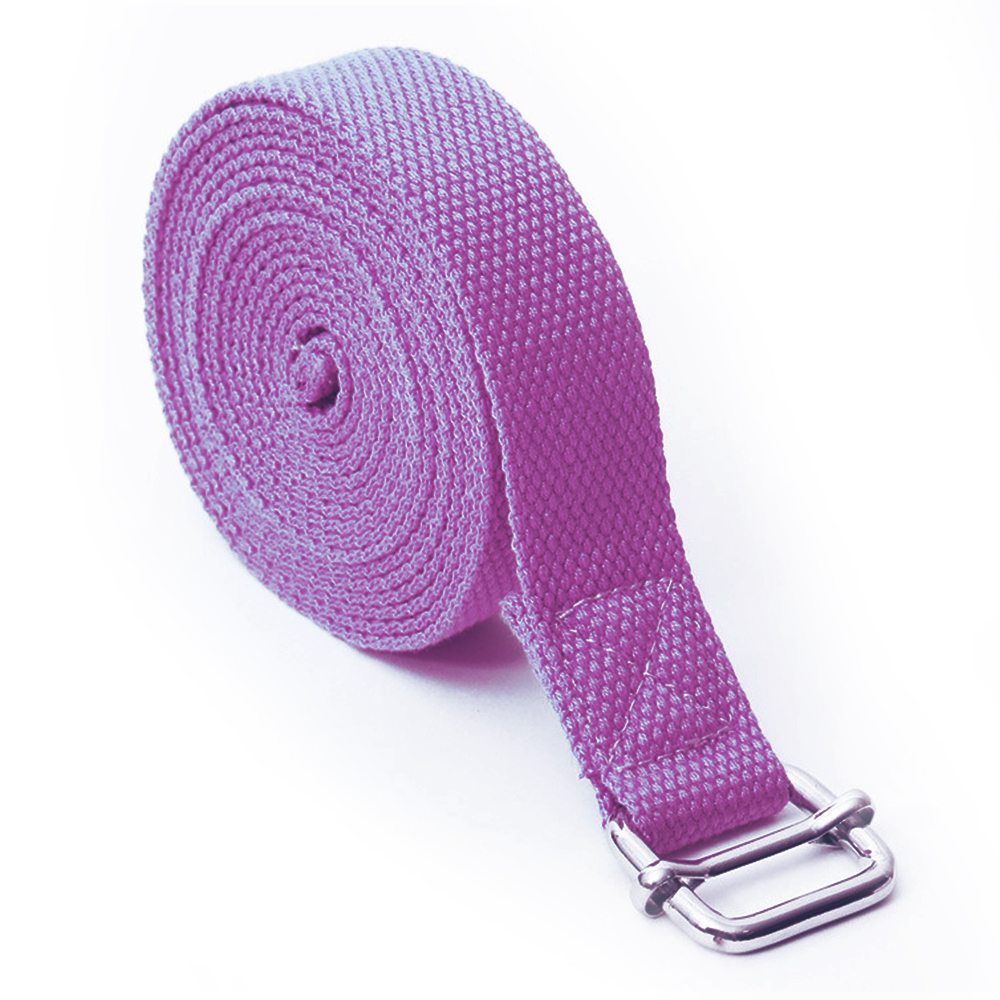 Banda De Yoga - Herramienta De Flexibilidad Ejercicios Correa De Cinturón De Yoga con Hebilla Deslizante De Metal Ajustable,2.5m-Púrpura Claro