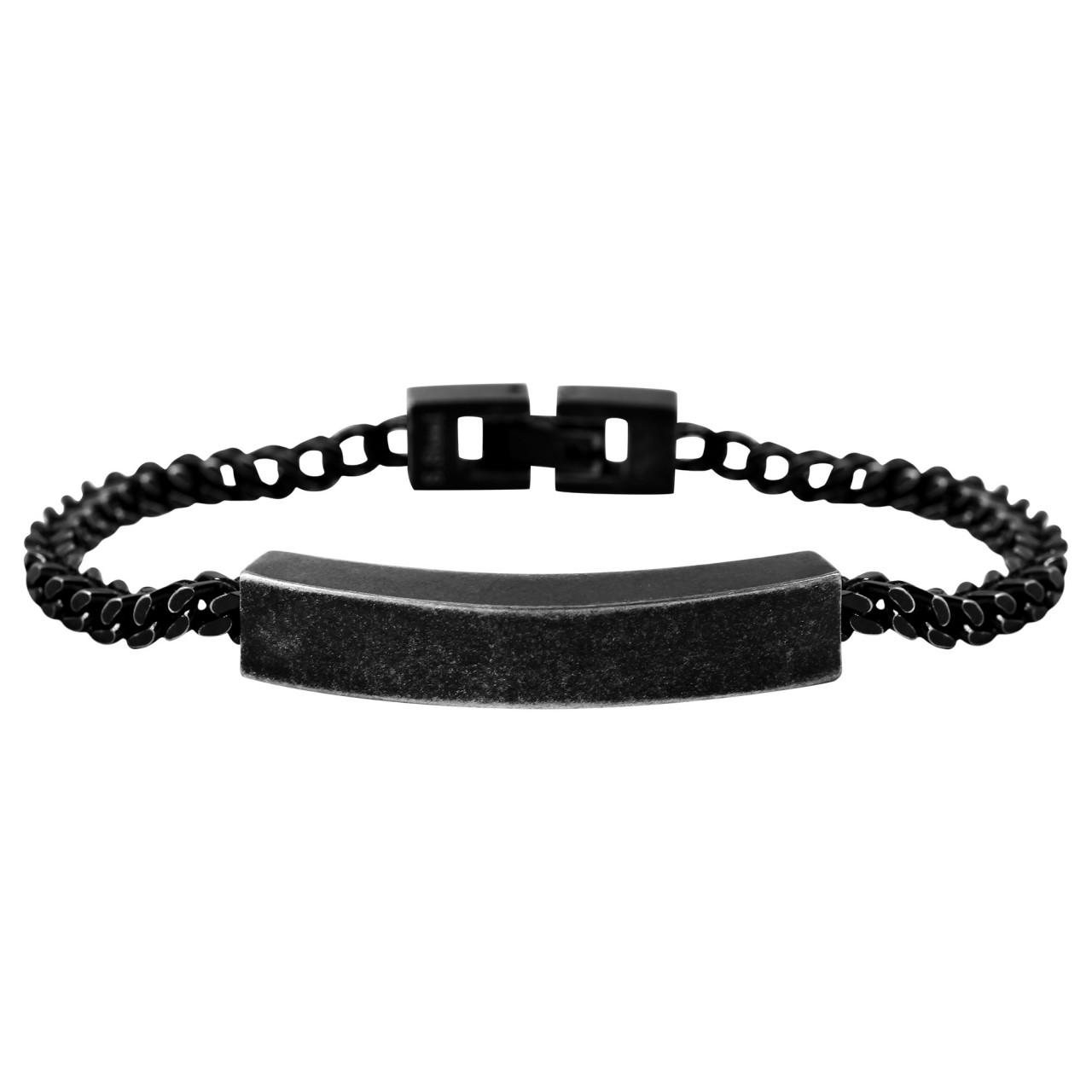 Akzent® Pulsera Preta em Aço Inoxidável - 0564