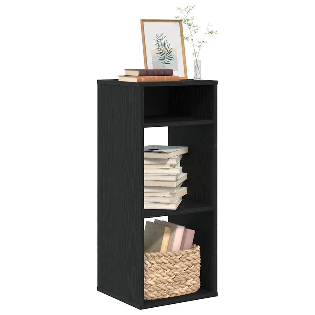 vidaXL Estantería de madera de ingeniería negra 34x31x80 cm en color Negro/Gris hormigón/Gris sonoma y más | almacenamiento funcional diseño moderno para baño dormitorio sala
