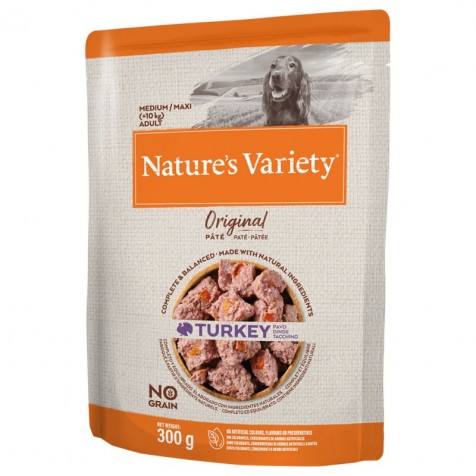 Nature`s Variety Original Adult Medium/Maxi Pavo Paté para Perros 8 x 300 gr