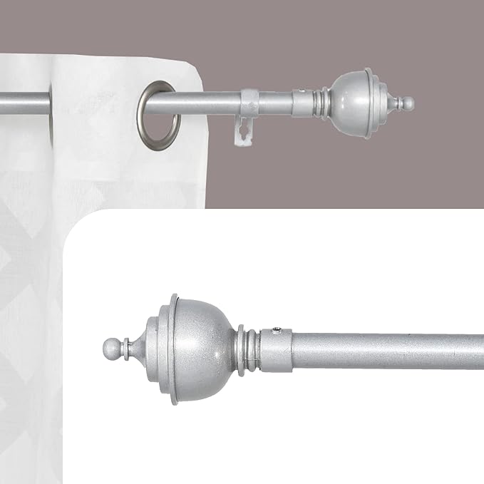 OsoNube - Barra Cortina Blanca Extensible 19mm - Barra Cortinas fina para Salón Dormitorio - Palos Cortinas Delgado Torre