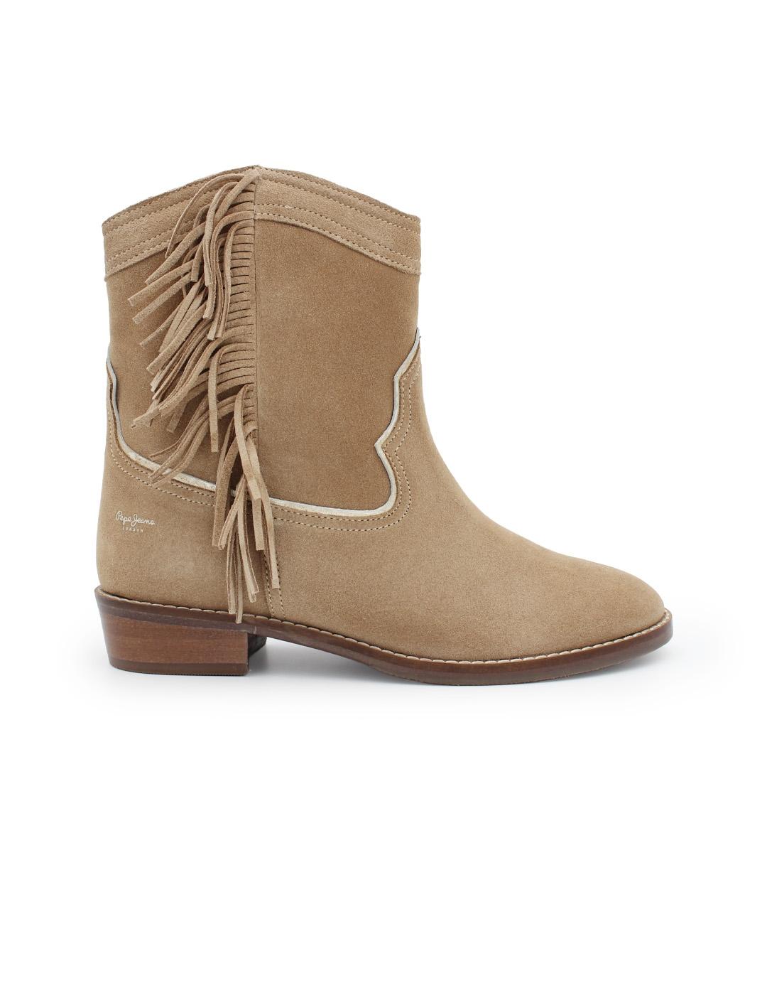 Botín Western Niña Pepe Jeans PGS500015 Cognac Brown con Fle