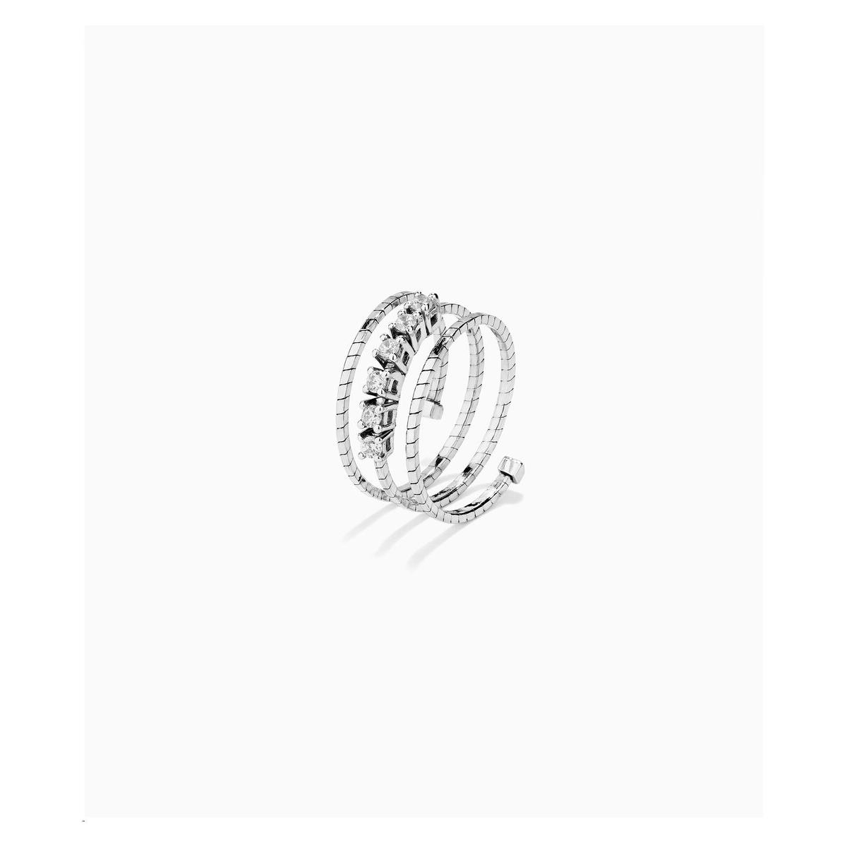 Secrecy Anillo Mujer Anillo Tuscany 3 Vueltas White Plata De Plata, Titanio Plateado