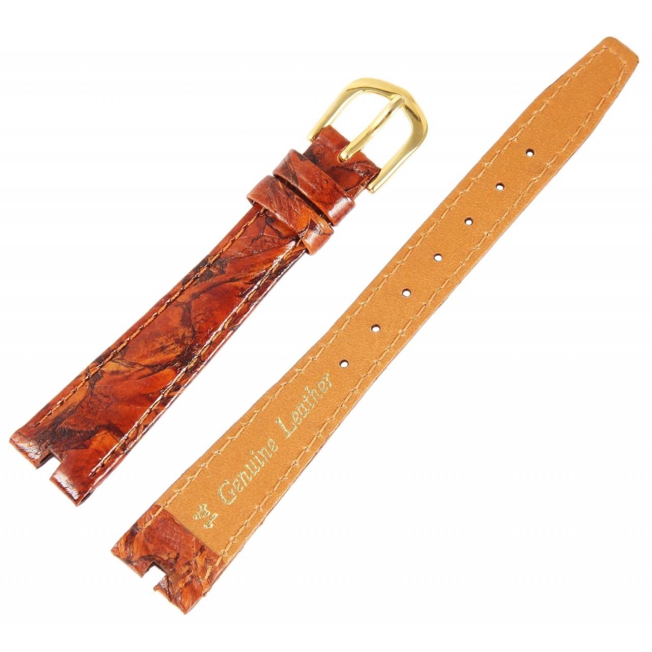 Bracelete para Reloj em Pele Genuína Castanho 14 mm