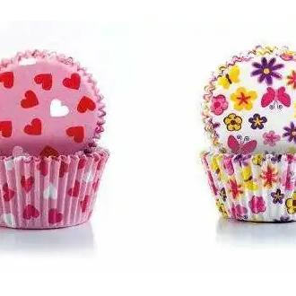 Camassia Cápsulas para Cupcakes y Bombas de Baño (100 Uds) - Corazones y Flores | Envases | Envoltorio para Hacer Cupcakes de Baño o Bombas de Baño