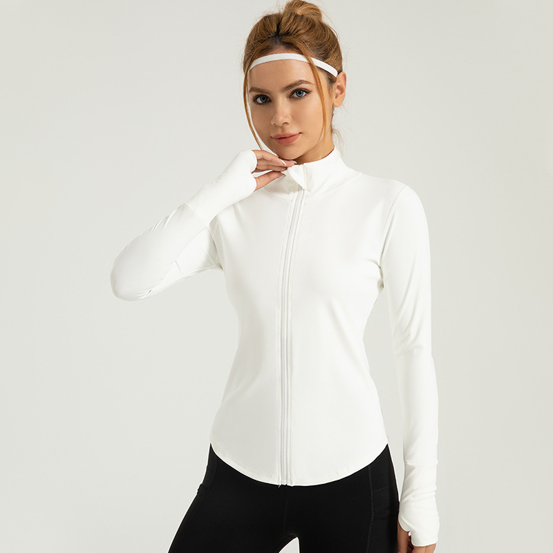 TK Chaqueta de yoga con flores traseras de melocotón para correr, fitness, ciclismo, chaqueta deportiva delgada a prueba de viento para mujeres
