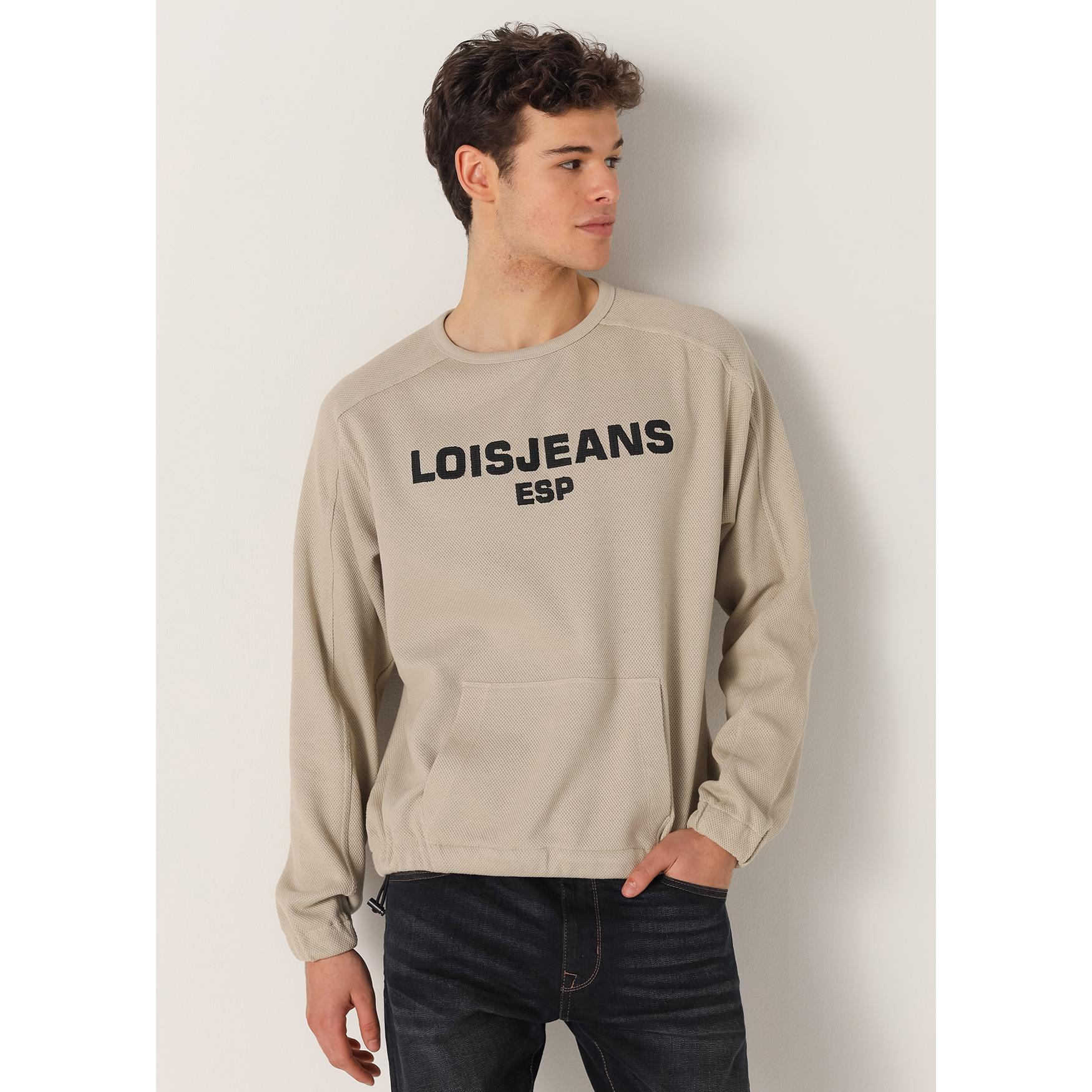 LOIS JEANS - Sudadera Goma en puños y bajo Bordado 3D