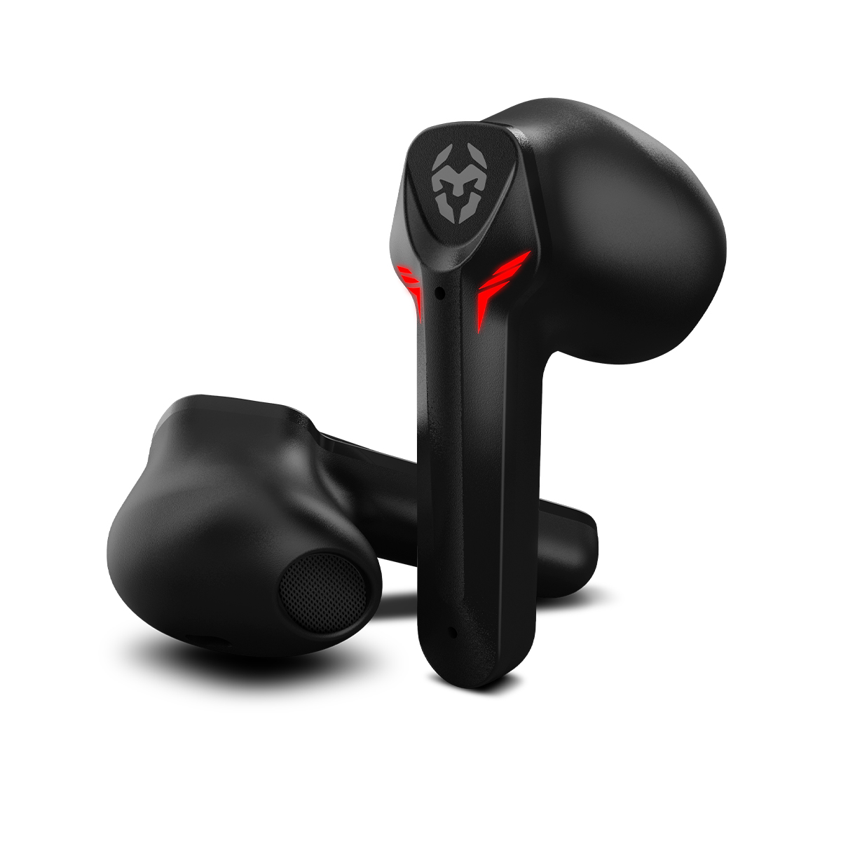 KROM KALL - Auriculares in-Ear gaming, Micrófono integrado, Bluetooth 5.3 Zero Latency, Push to Talk, Diseño ergonómico, Estuche carga, USB-C, Negro