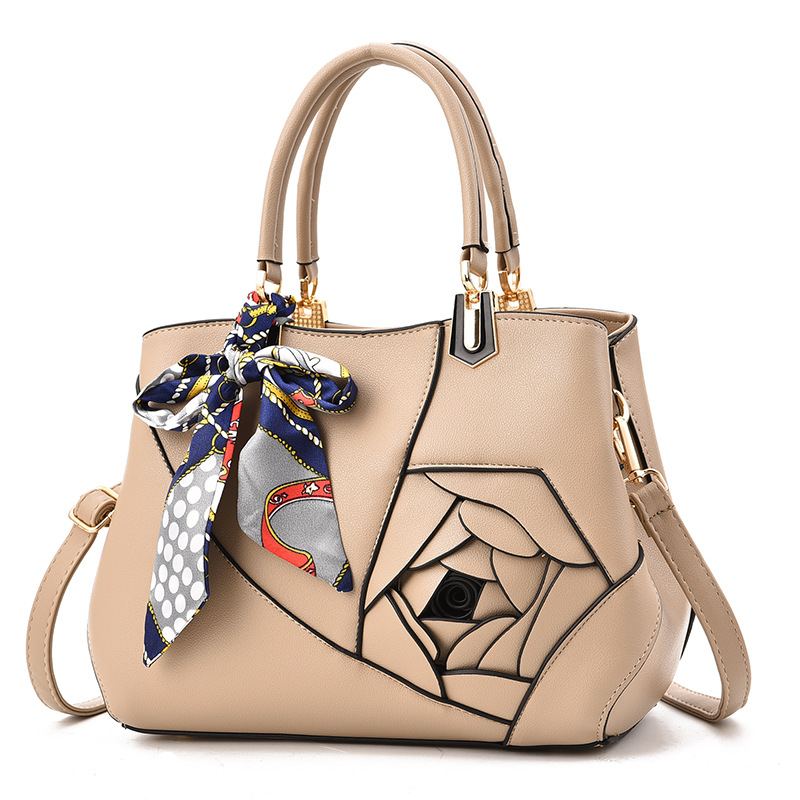Bolso de mano para mujer, de piel sintética, con diseño de flores en 3D