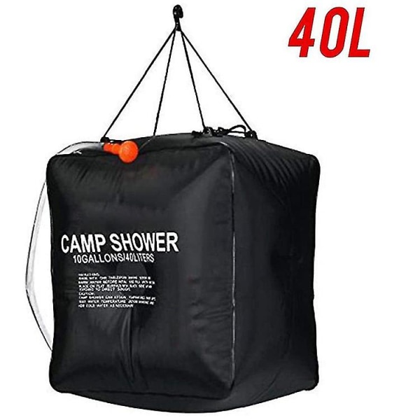 TK Bolsa de Ducha Solar de 40 L con Manguera Desmontable y Jefe de Ducha Reemplazable