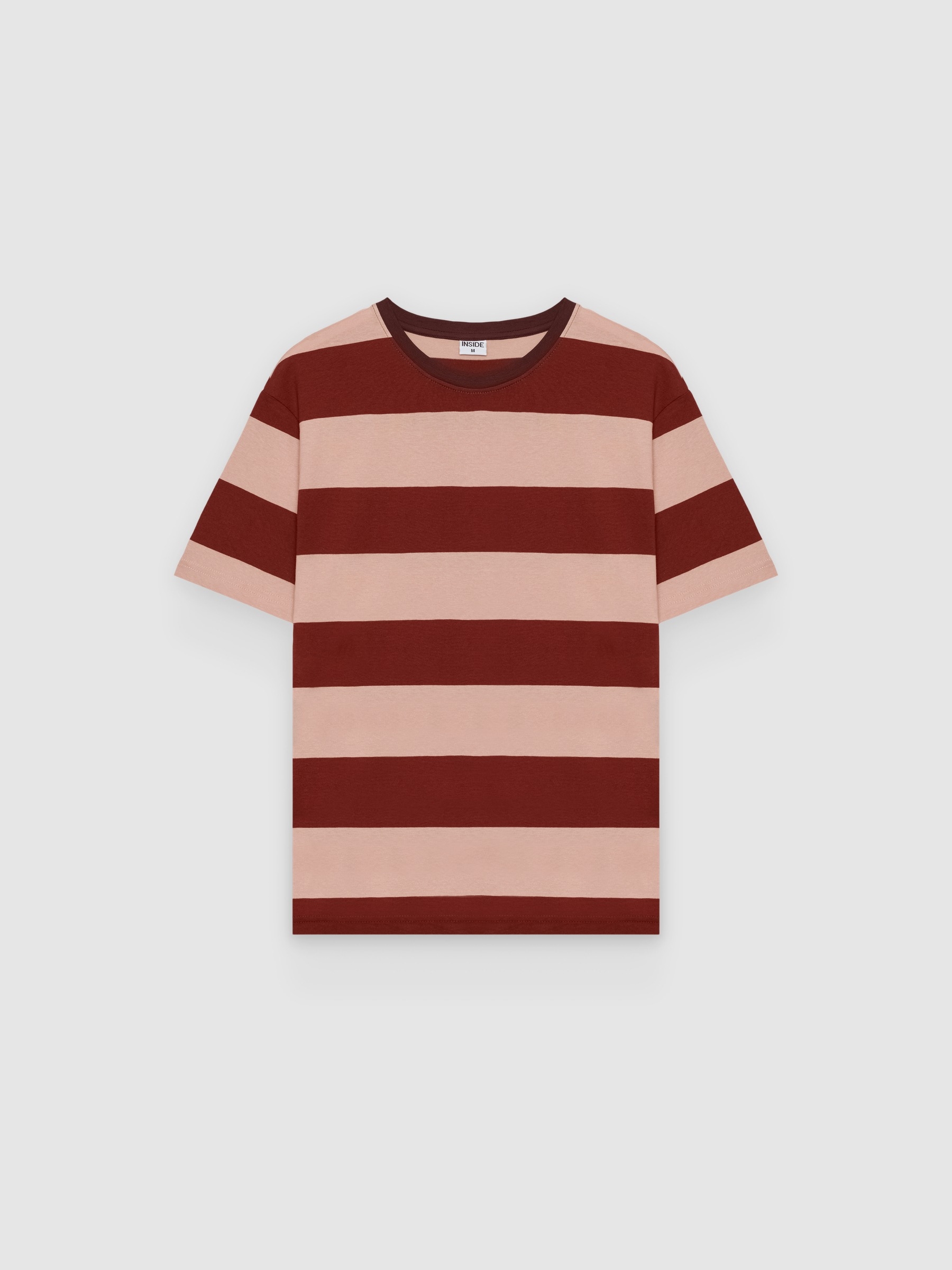 Camiseta de rayas en single jersey, manga corta y cuello redondo, con franjas anchas en contraste INSIDE