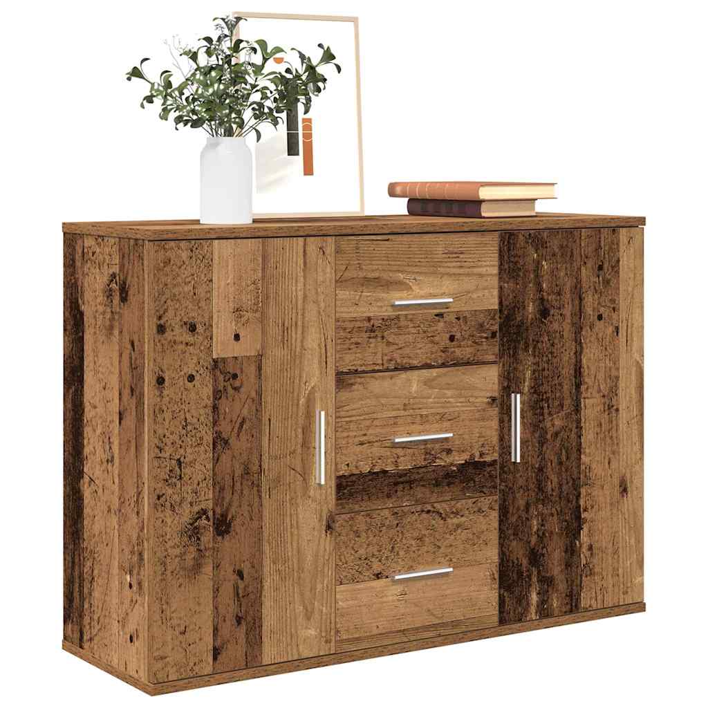 vidaXL Aparador de madera de ingeniería 90x29,5x65 cm en color Roble artisan/Roble negro/Madera antigua