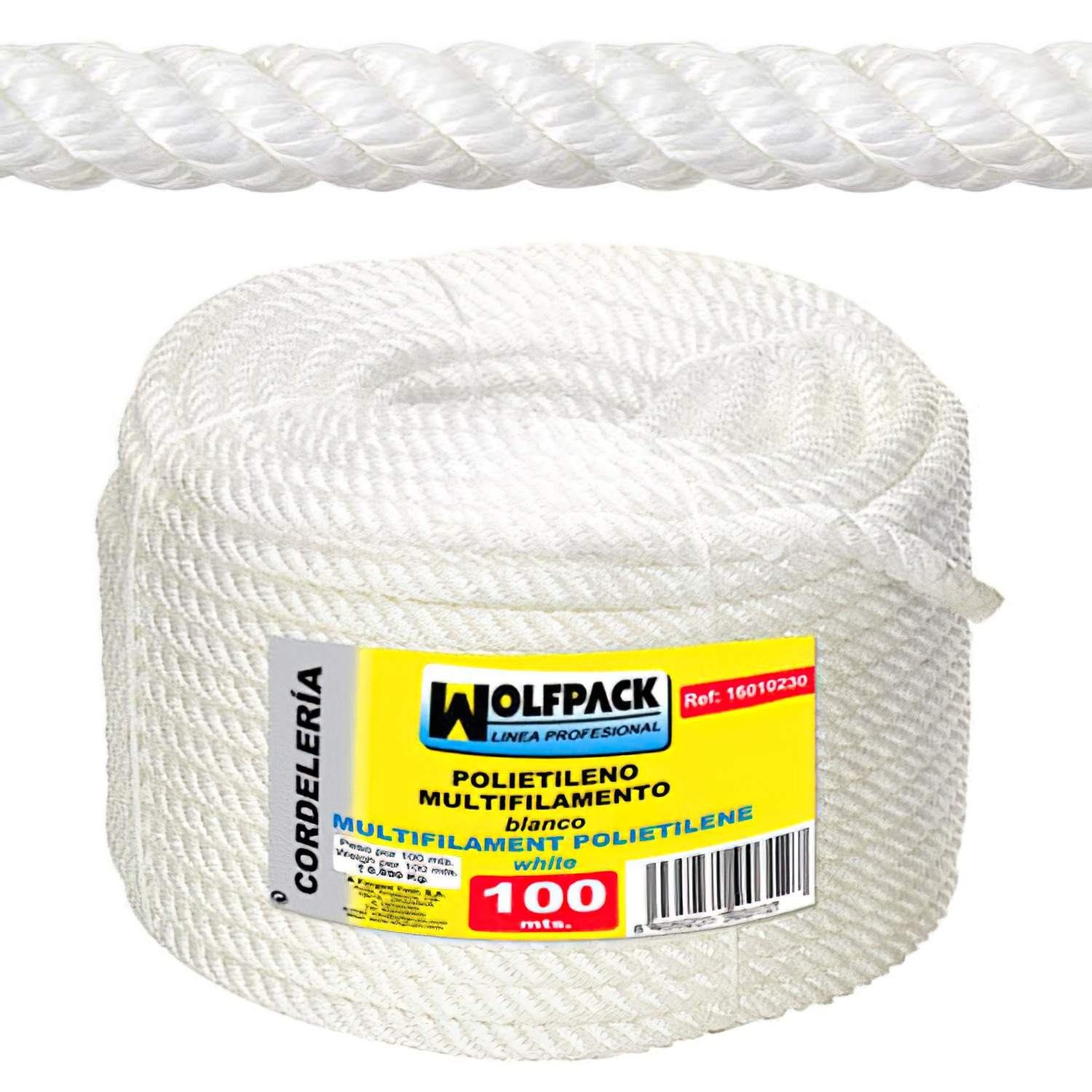 SANCO STORE - WOLFPACK LINEA PROFESIONAL Cuerda Polipropileno Multifilamento (Rollo 100 m.) 8 mm.