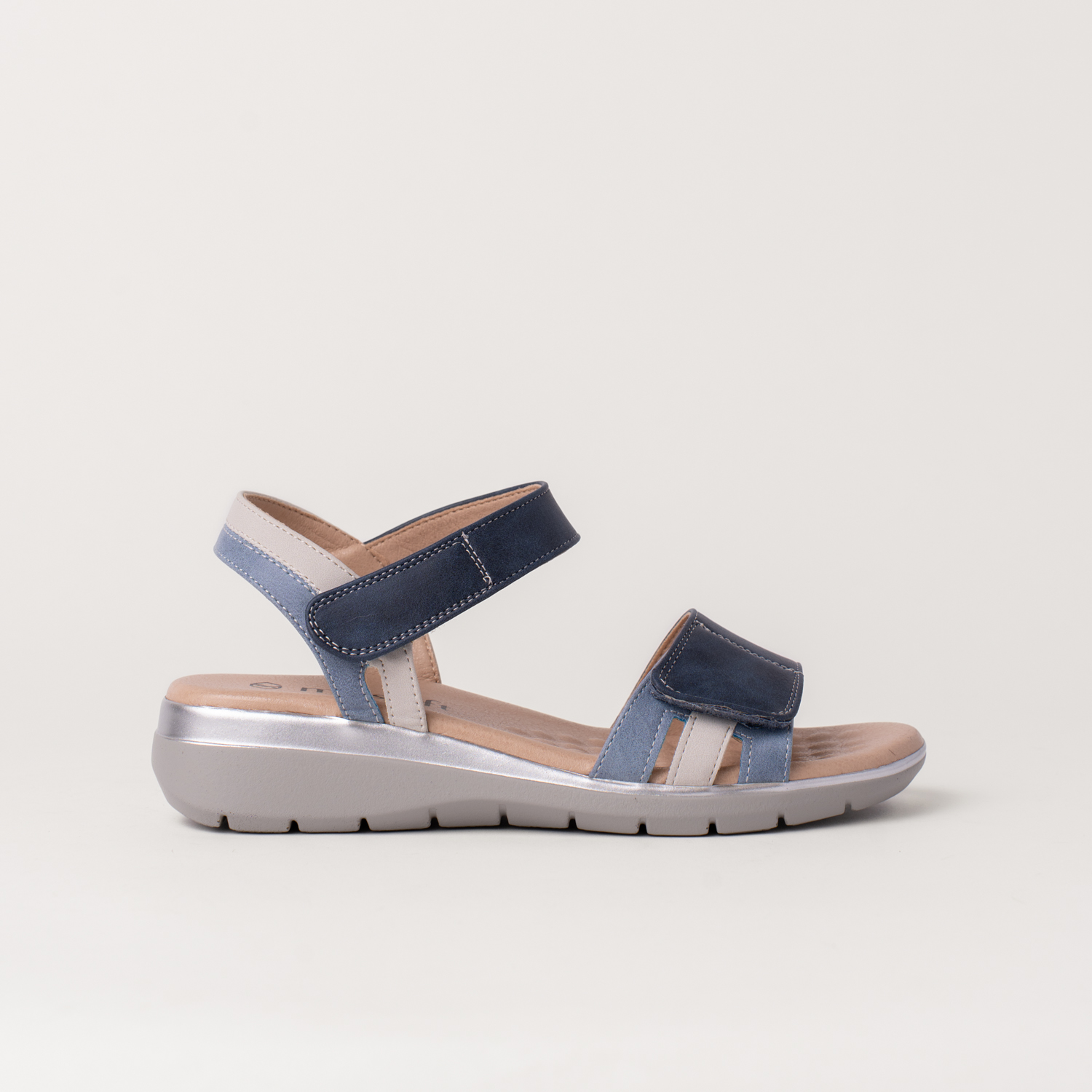 Mysoft 25M002 Sandalias con cuña de mujer multicolor cierre velcro