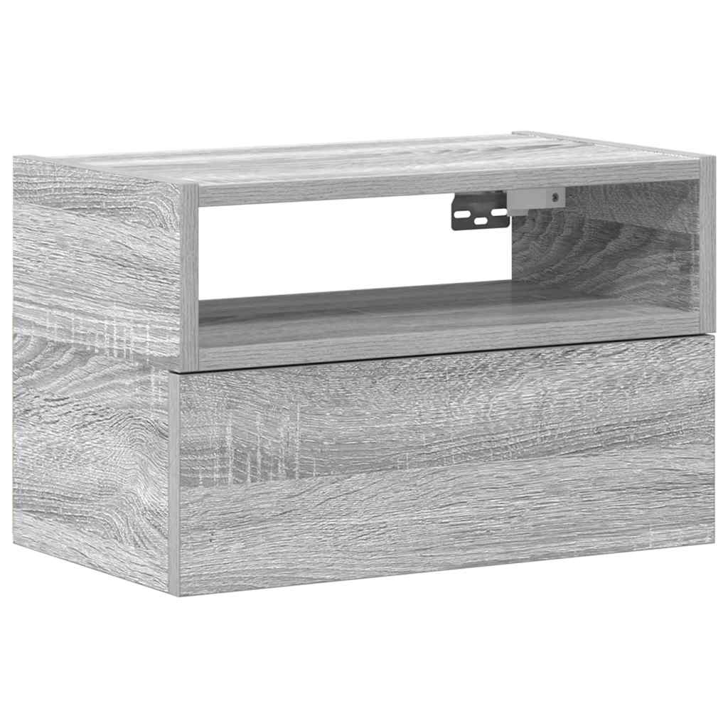vidaXL Mesita de noche de pared color gris sonoma 45x26x28,5 cm