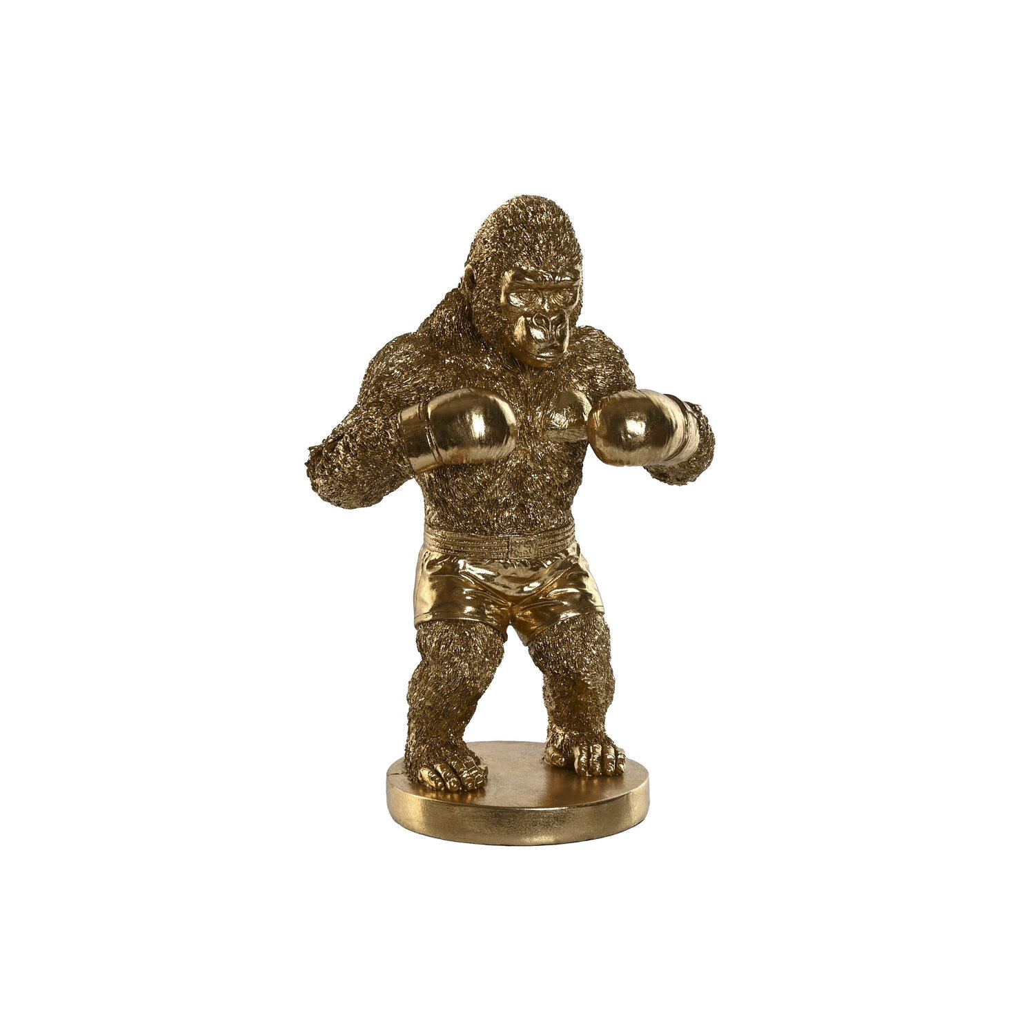 Figura resina 24x16x33,5 gorila boxeador dorado , El mejor complemento para tu hogar.