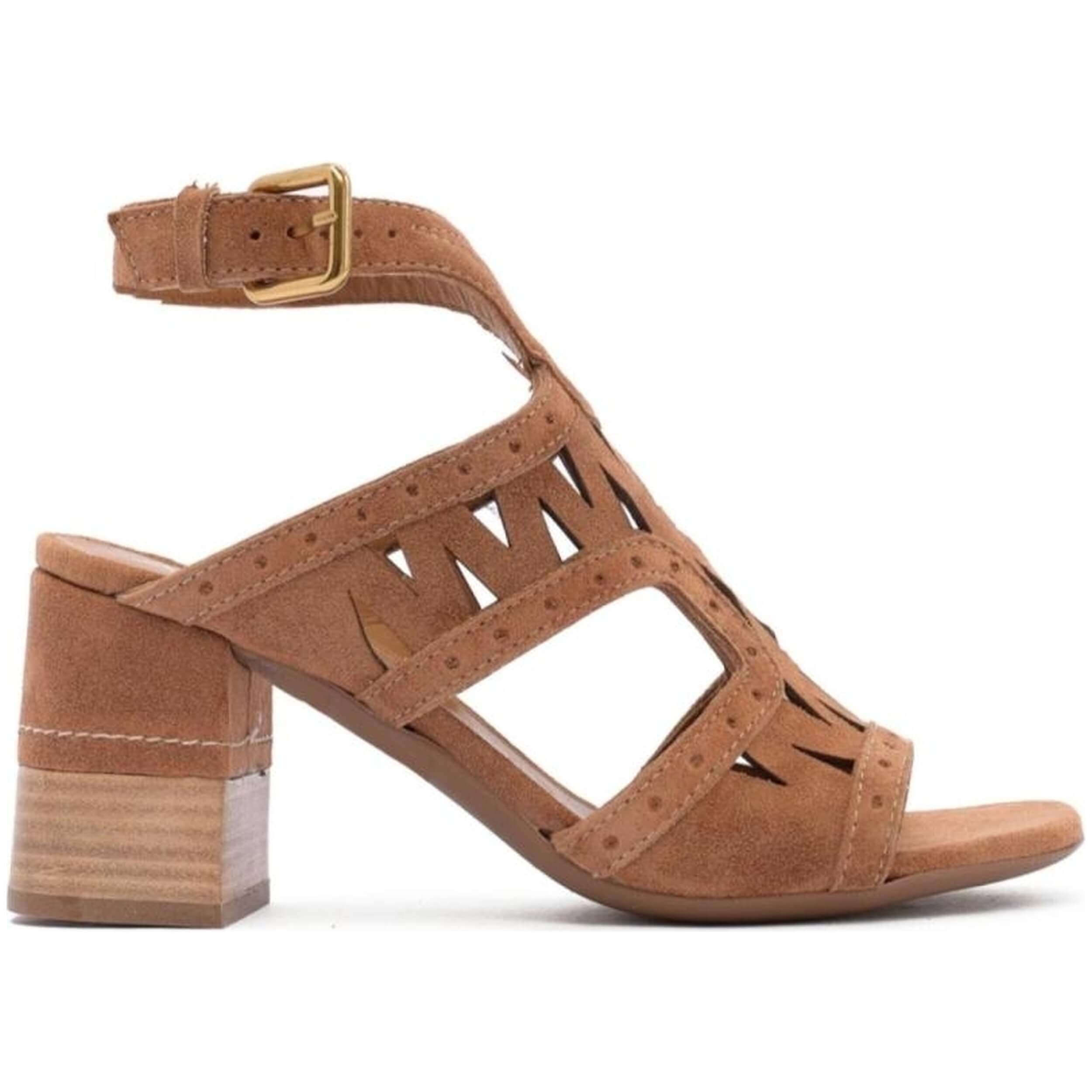 Sandalias de Tacon Alpe Valery Baby Silk para mujer en color marron