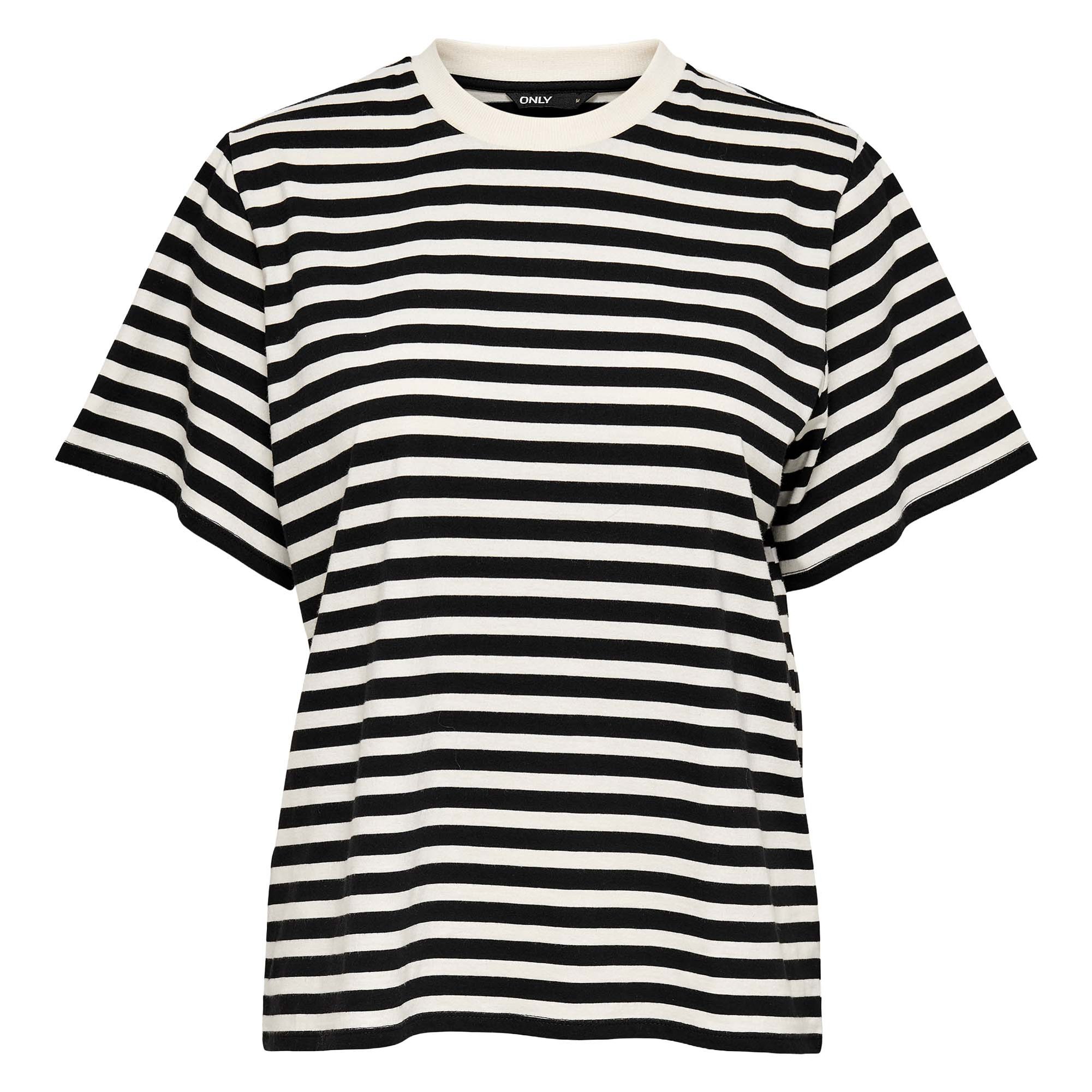 ONLY Camiseta de mujer - ONLLIVINA LIFE STRIPE TEE, manga corta, cuello redondo, rayas ONLLIVINA LIFE STRIPE TEE
