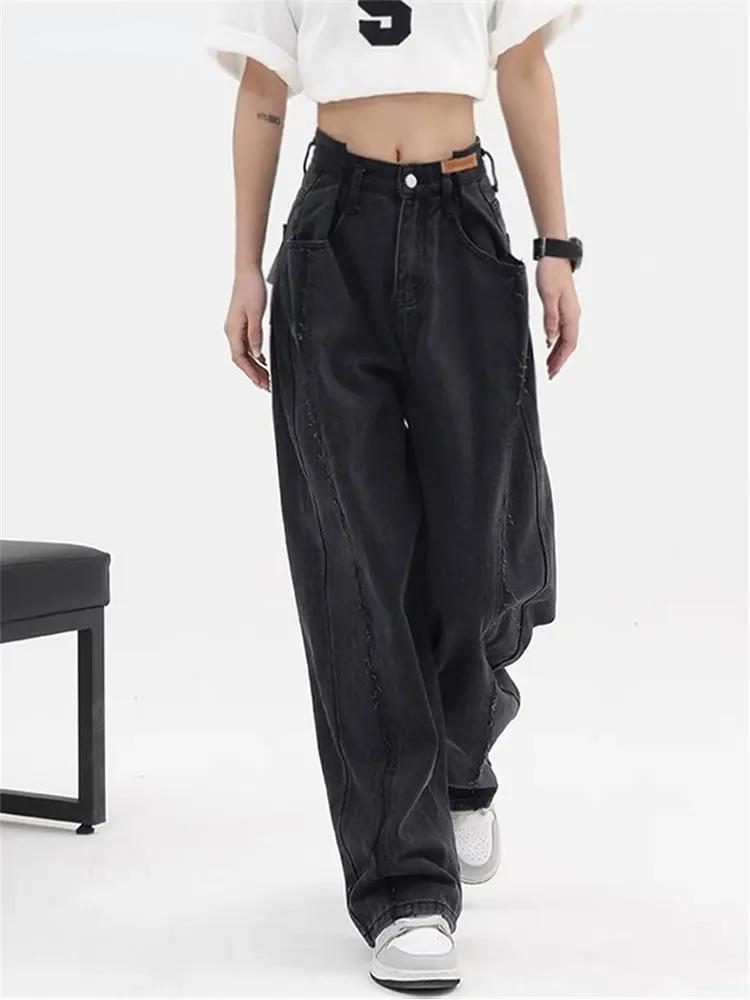 TK 2024 Mujeres Vaqueros Largos Pierna Ancha Streetwear Vintage Y2K