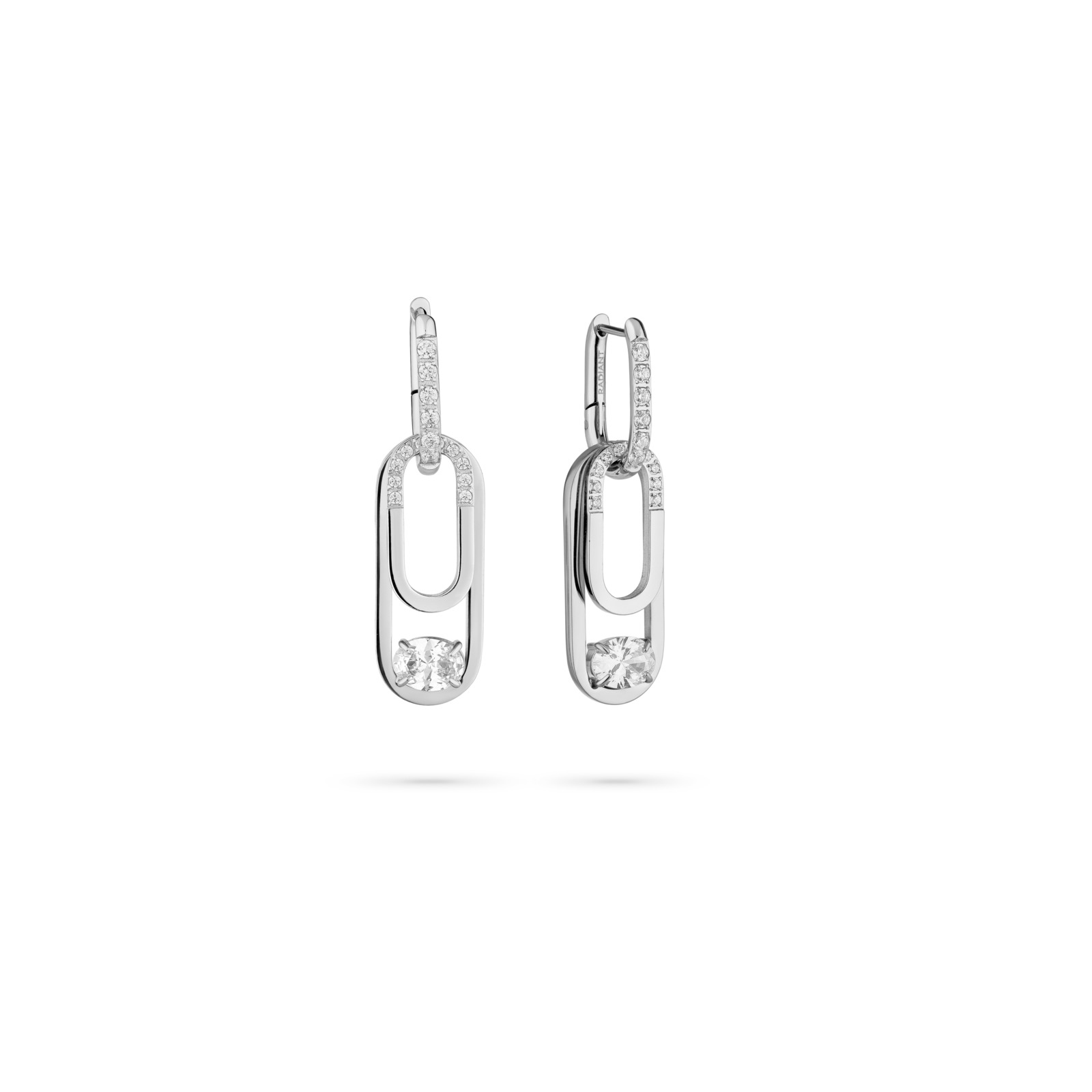 Radiant Pendientes Mujer Pendientes Mujer Iced Triple Plateado De Acero Plateado Ry000458