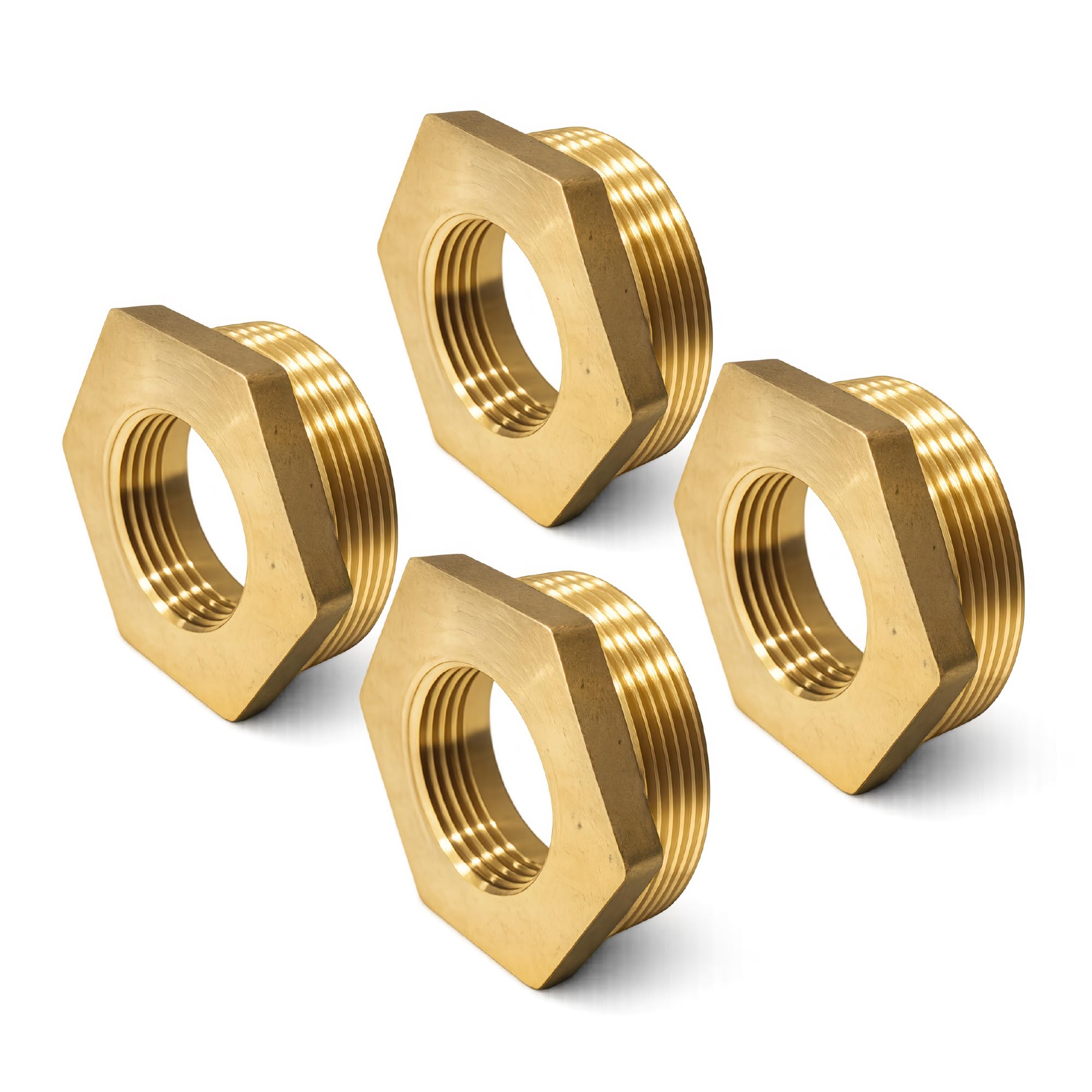 Tuerca Reducción Hexagonal de Latón CW617N Rosca BSP Macho Hembra FLUVIA (4, M1" - H3/4")