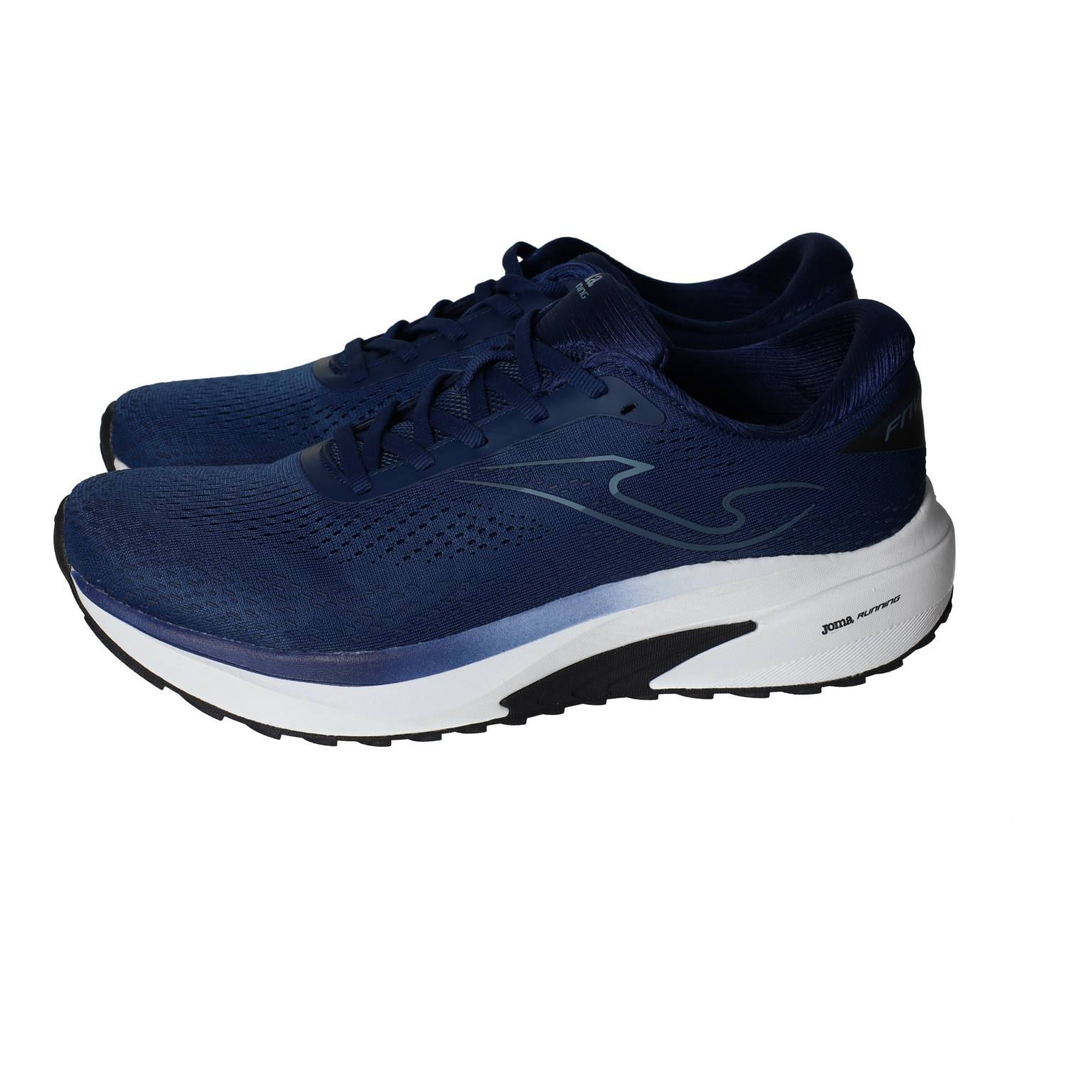 Deportivos marca JOMA para hombre en color marino. Calzado running azul marino con mesh transpirable, drop 10 mm, cordones y suela resistente