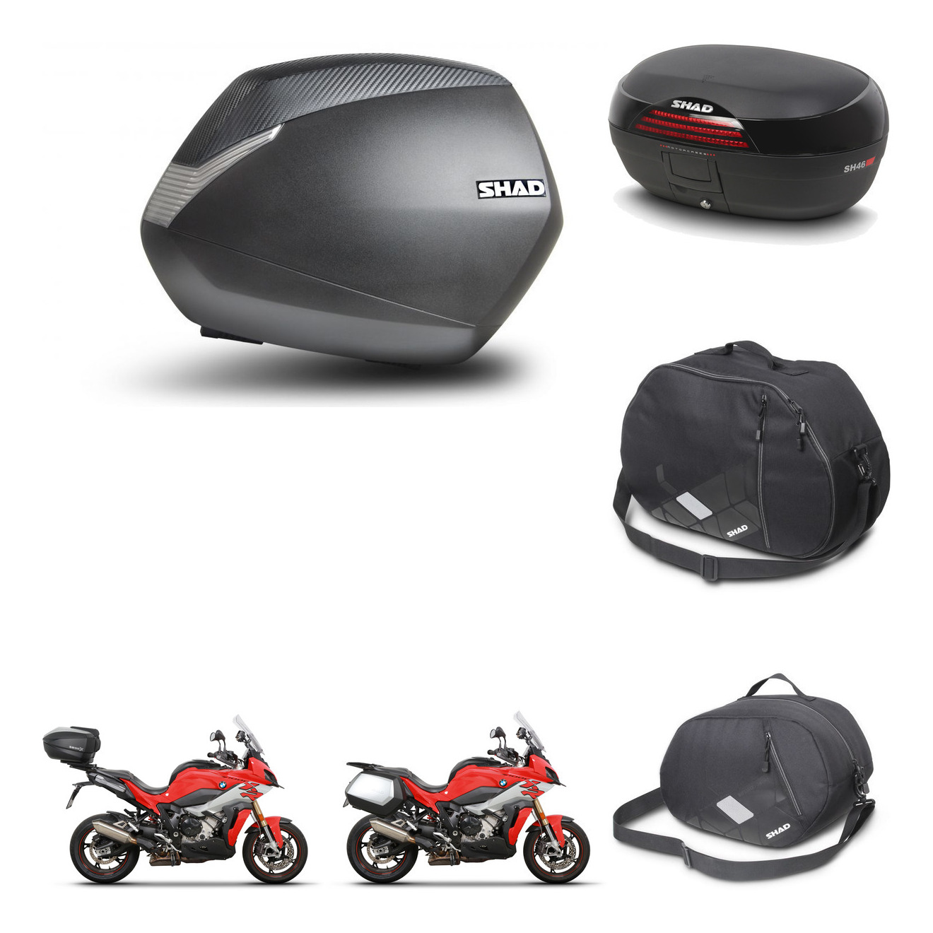 Baul Trasero + Maletas Laterales + Accesorios + Herraje 3P + Herraje Montaje Sh36 Sh 36 Sh46 Sh 46 New Model KIT-267615