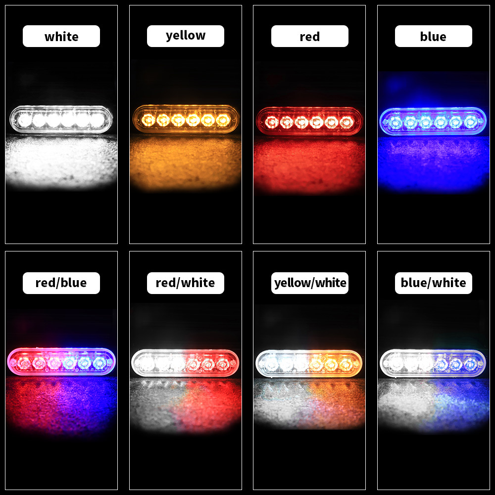 CA Luz de avance DXZ ultradelgada de 6 LED, Luz intermitente para trucieta de motorteta, Luz intermitente de señal lateral universal para vehículo de 12-24 V LOSS