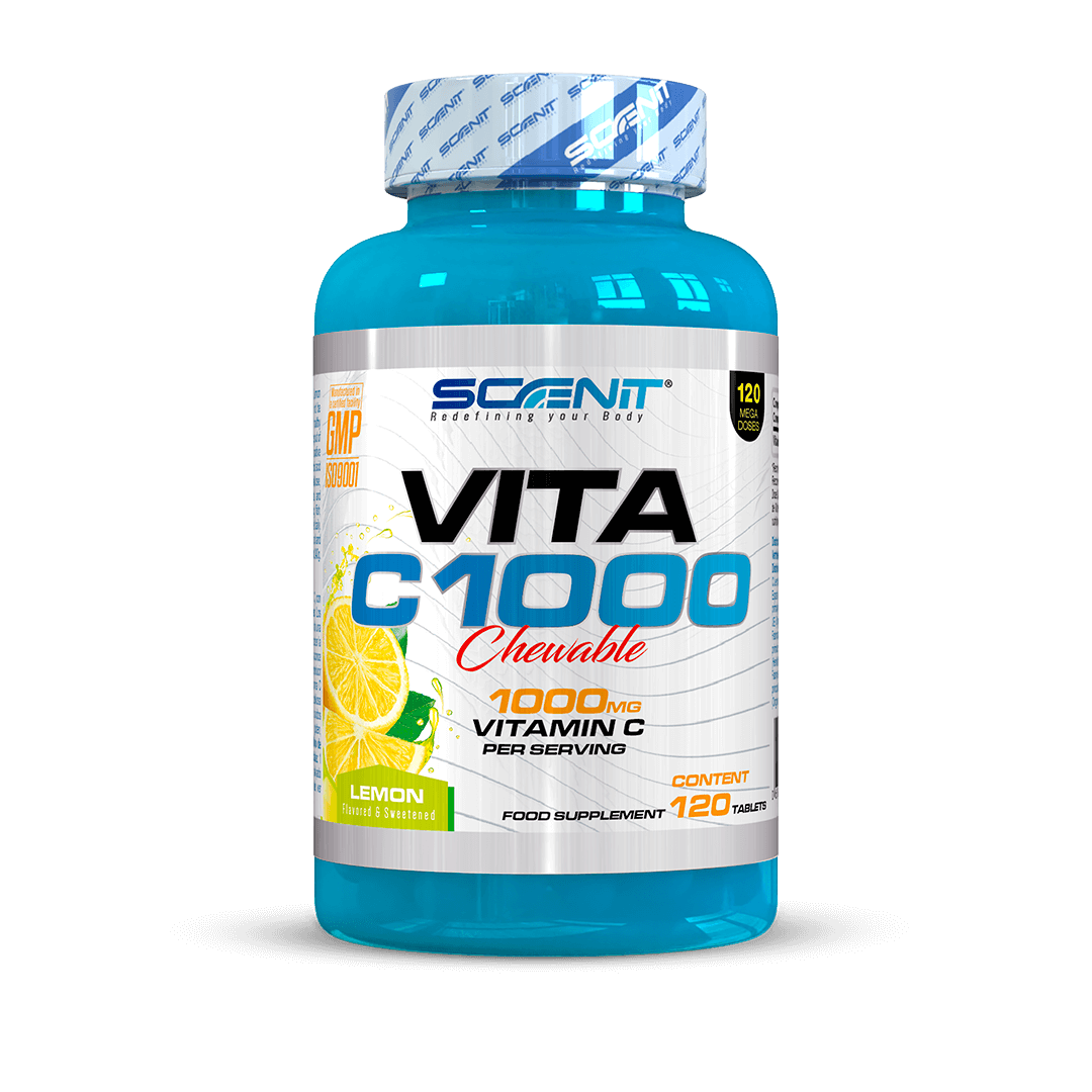 Vitamina C 1000 mg – Vitamina C masticable 1000 mg con sabor a limón - Vitamina C Pura - Ayuda a disminuir el cansancio y la fatiga - Antioxidantes para el cansancio, la fatiga y el sistema inmune