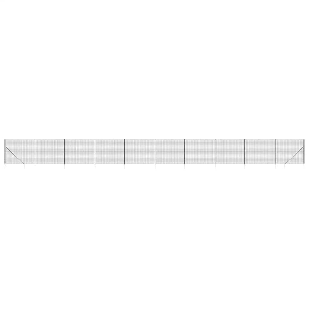 vidaXL Cerca de alambre con pinchos de anclaje gris antracita 2x25 m